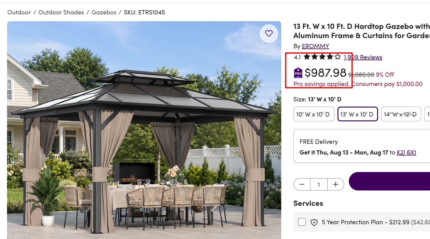 Newly Installed Hardtop Gazebo – Priced for Quick Sale