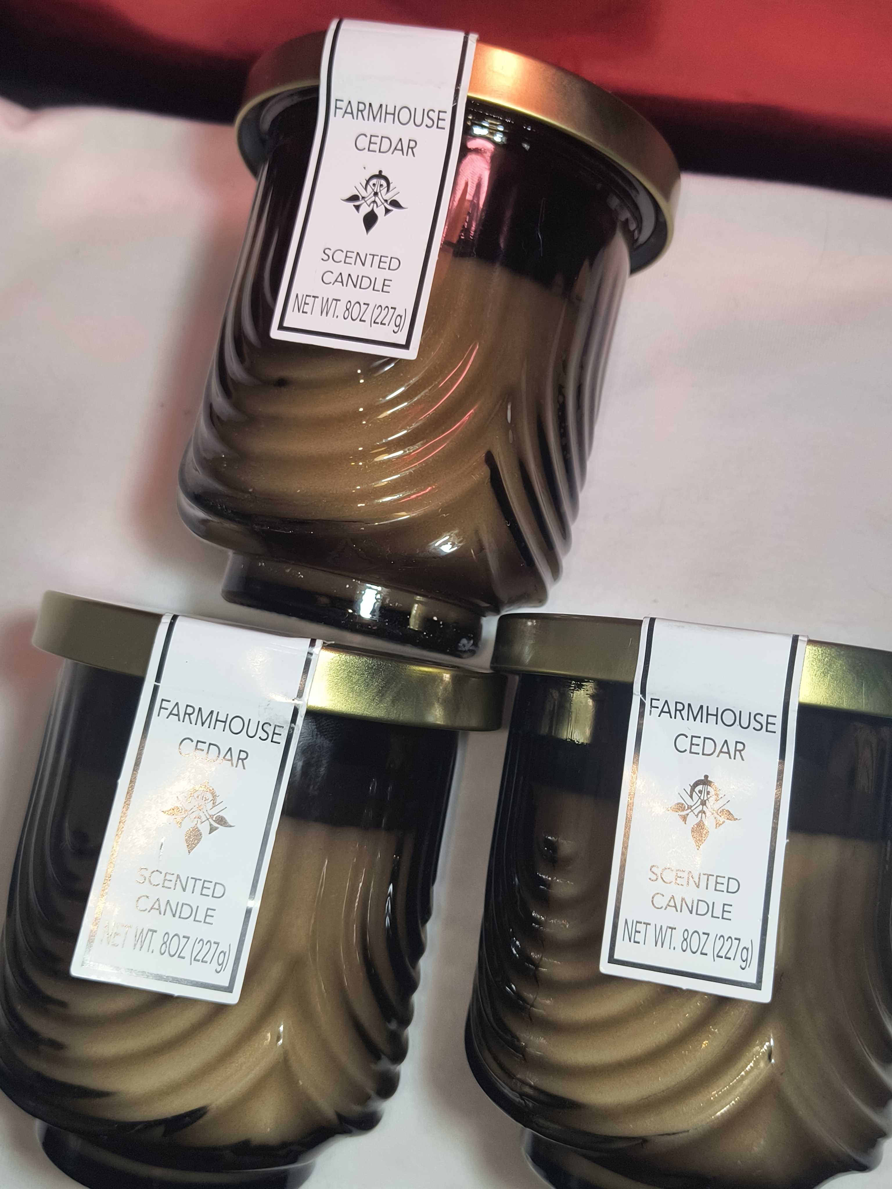 3x Cedar Farmhouse Scented Candles Amber!