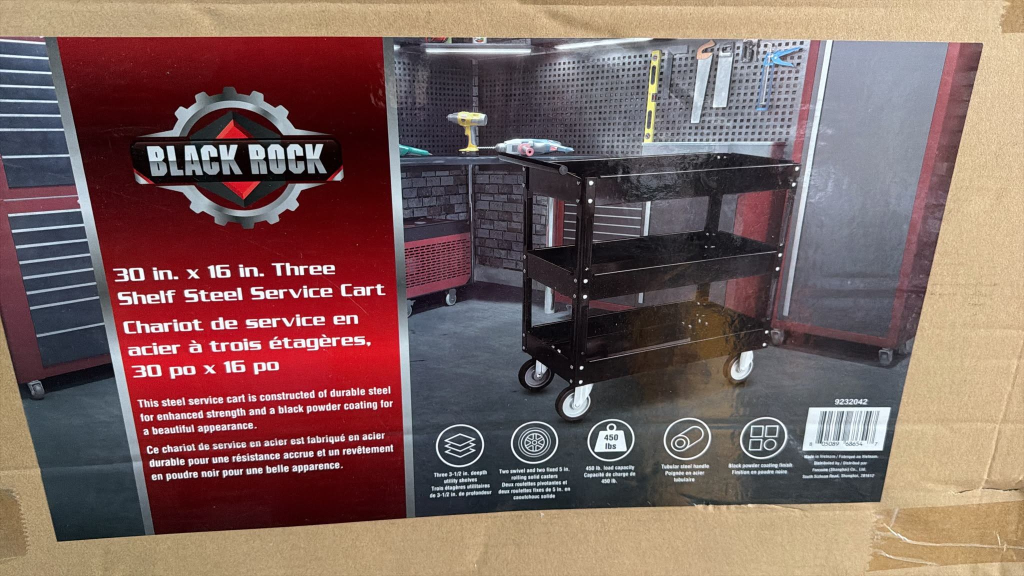 3-Tier Service Cart 30x16