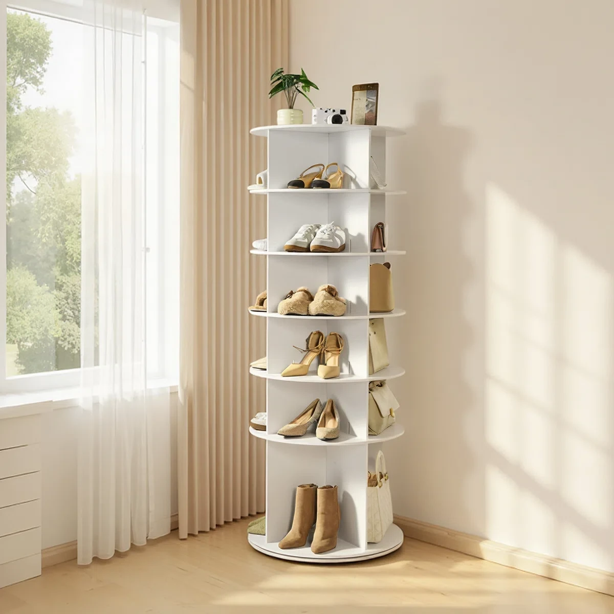 6 Tiers Rotating Shoe Rack Tower - photo 3