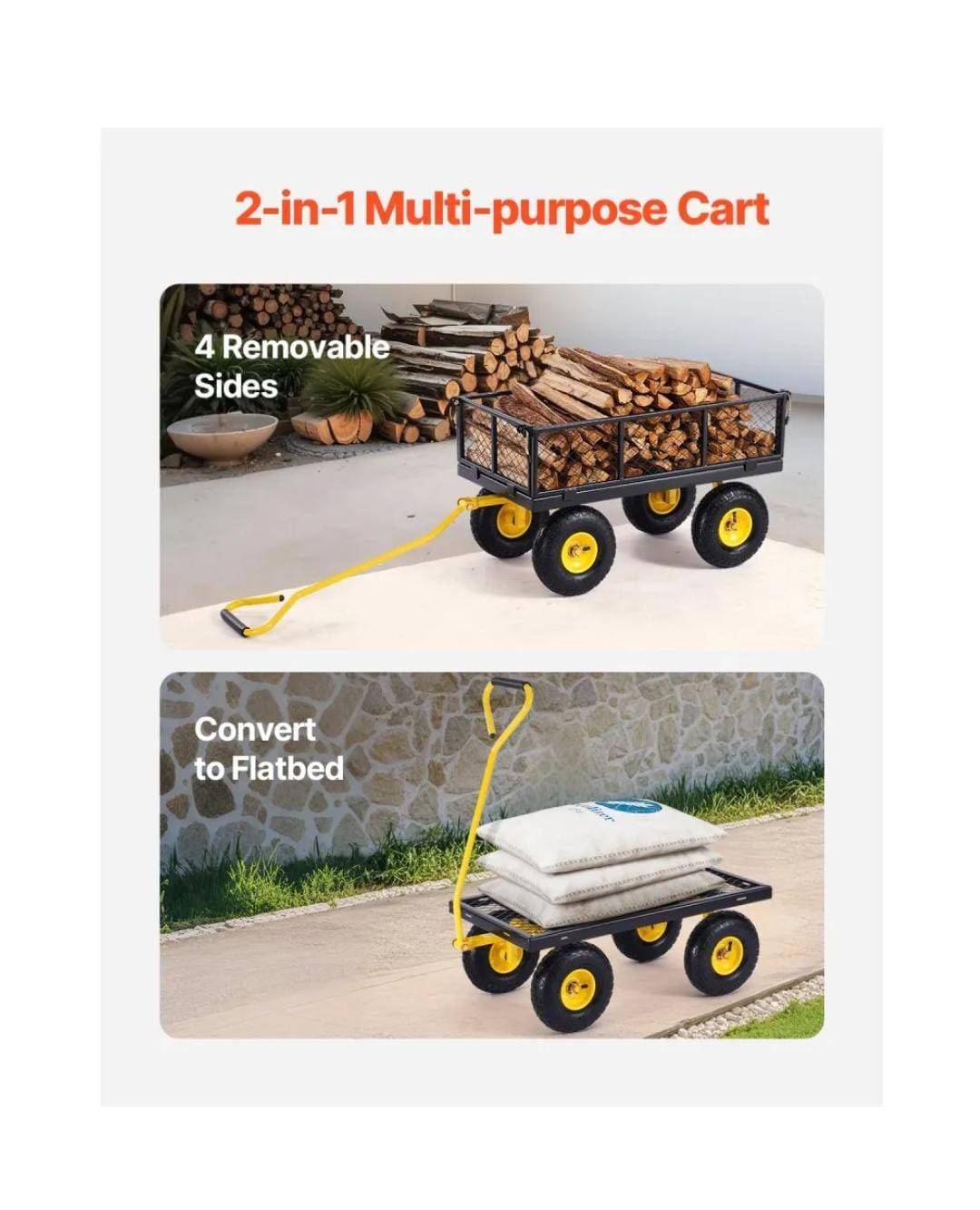 Heavy-Duty 400 lb Steel Utility Cart - photo 2