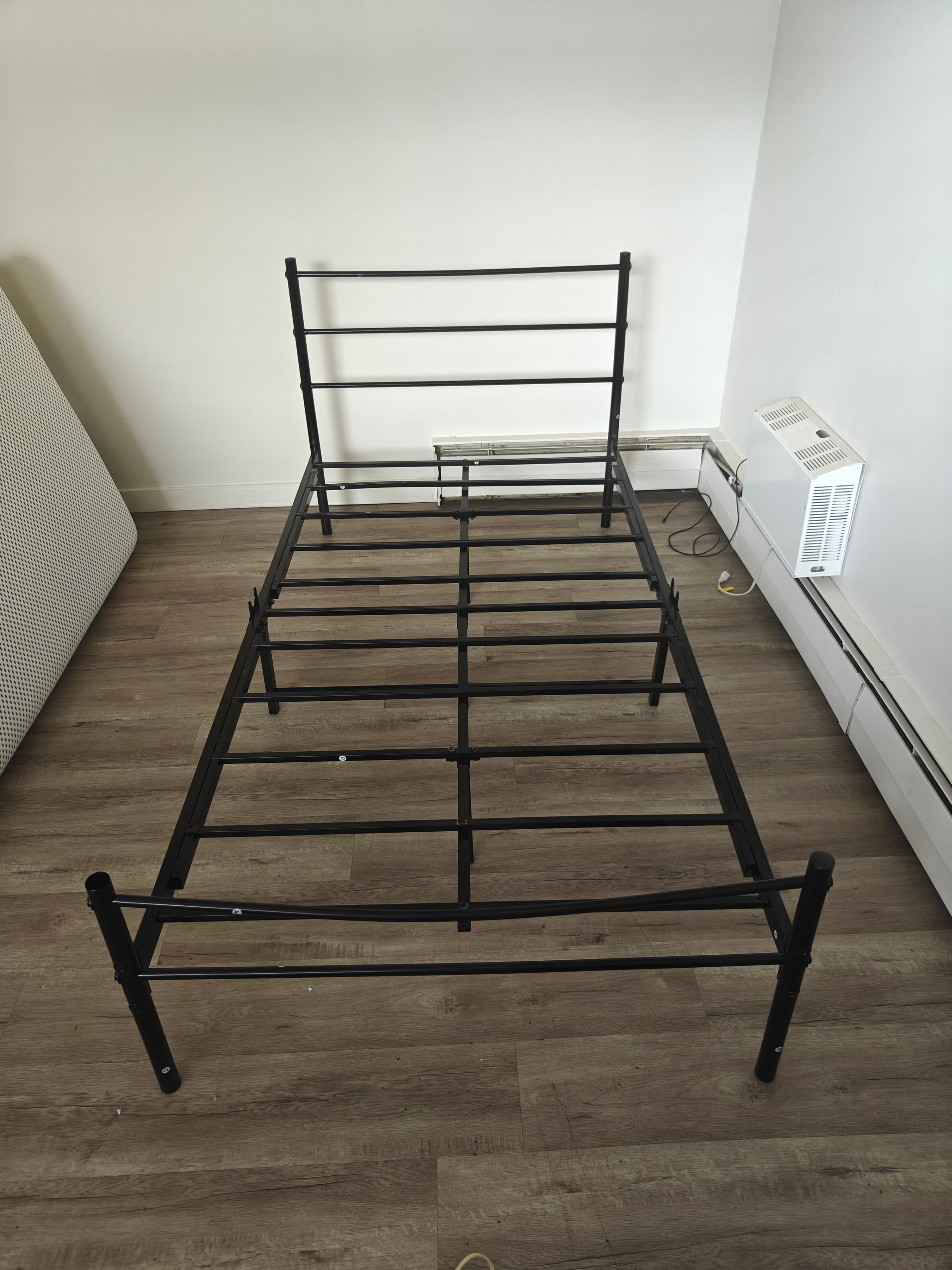 Bed Frame Black Metal Twin Size with Memory Foam Mattress - photo 4