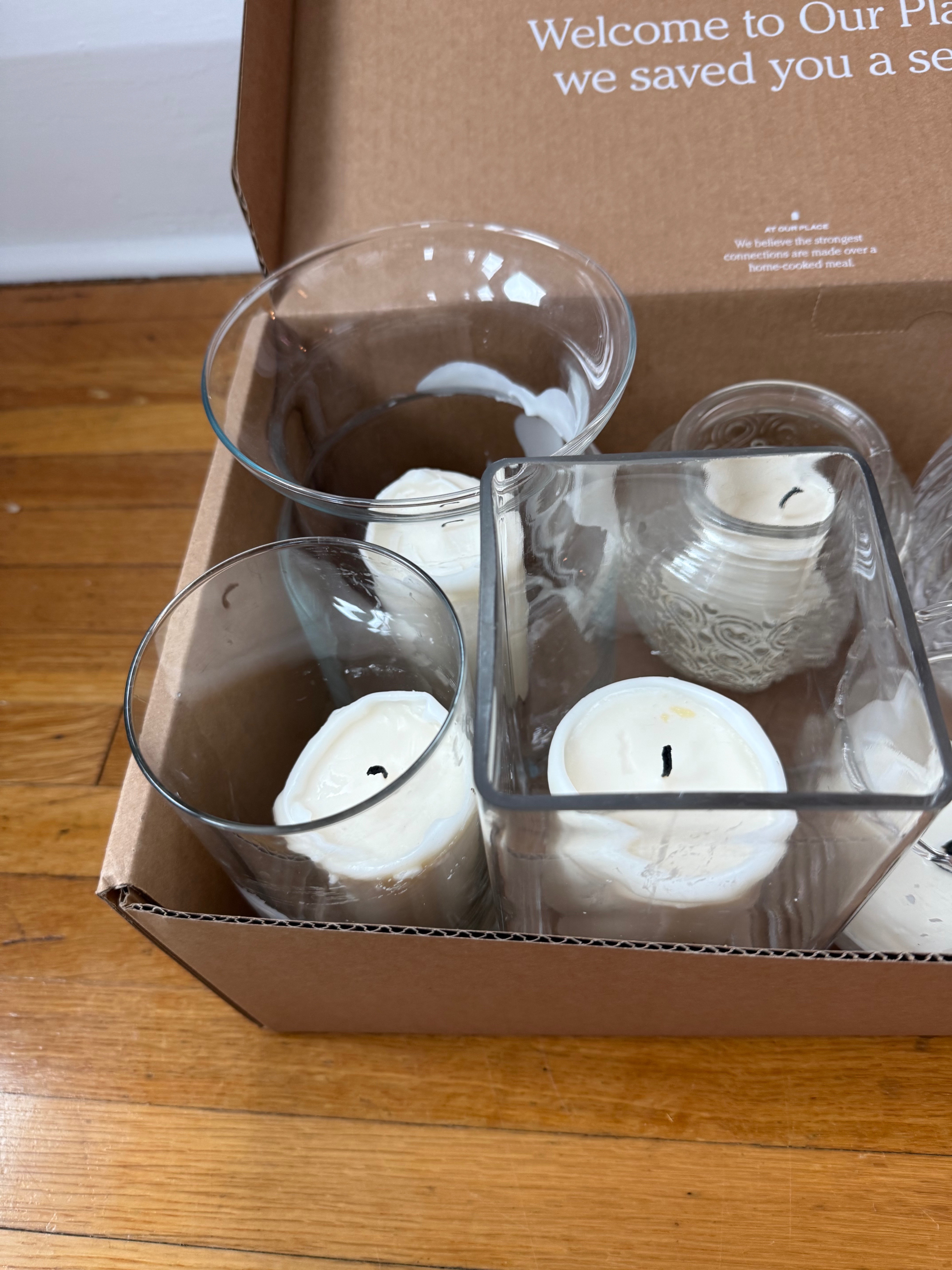 White Candles in Glass or Crystal Vases - photo 3