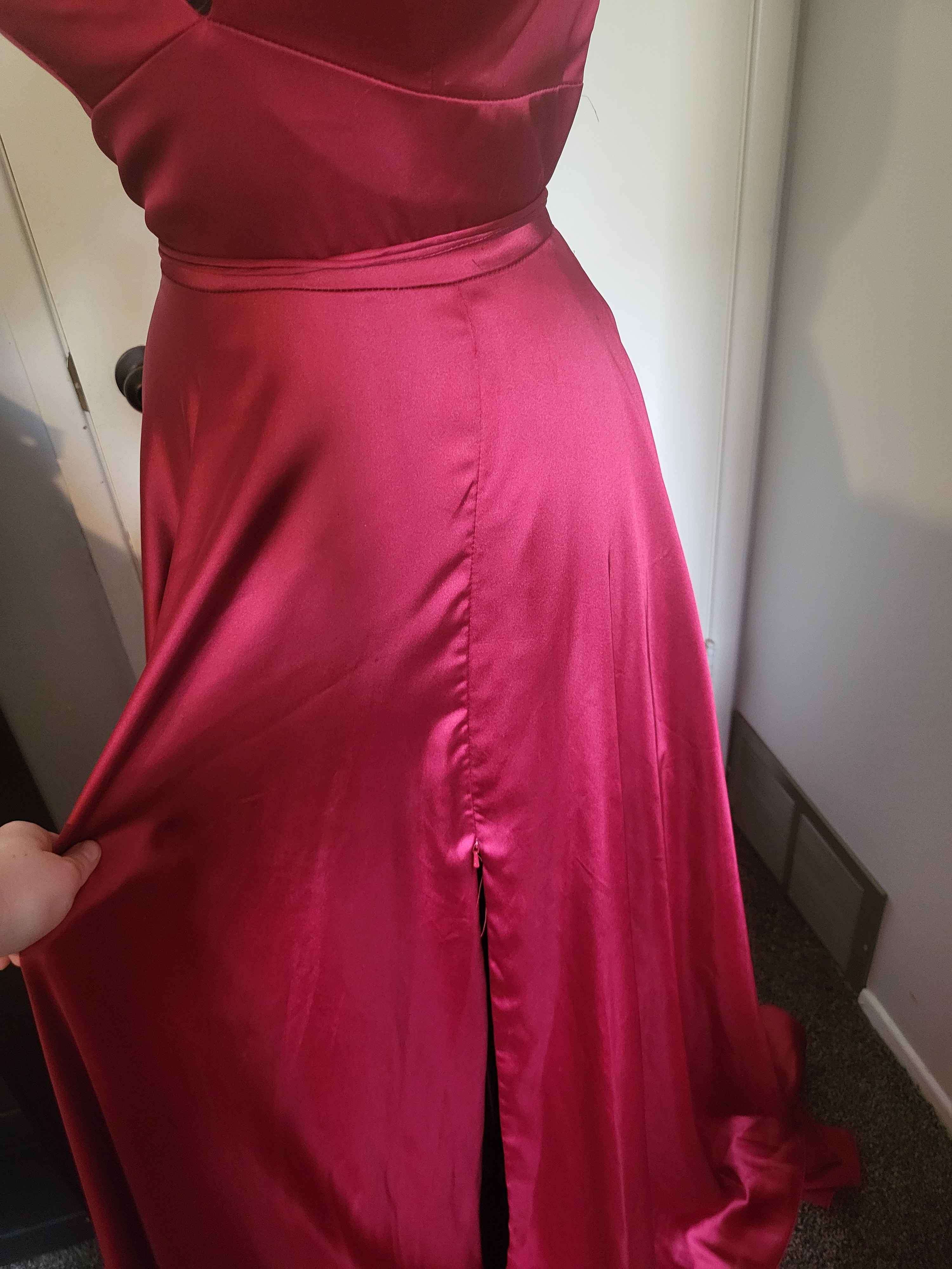 Long  Red Satin Dress - photo 3