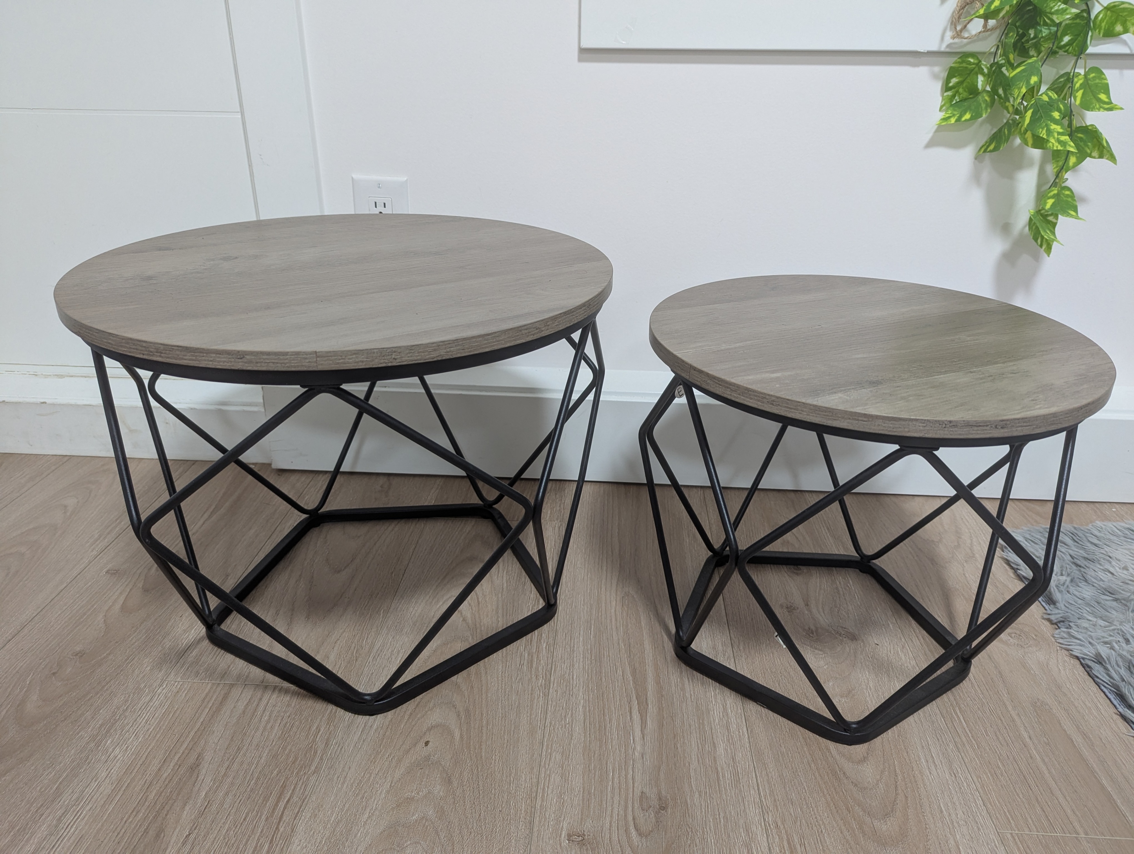 2-Piece Nesting Coffee Table Set - Greige & Black | PickUp Only