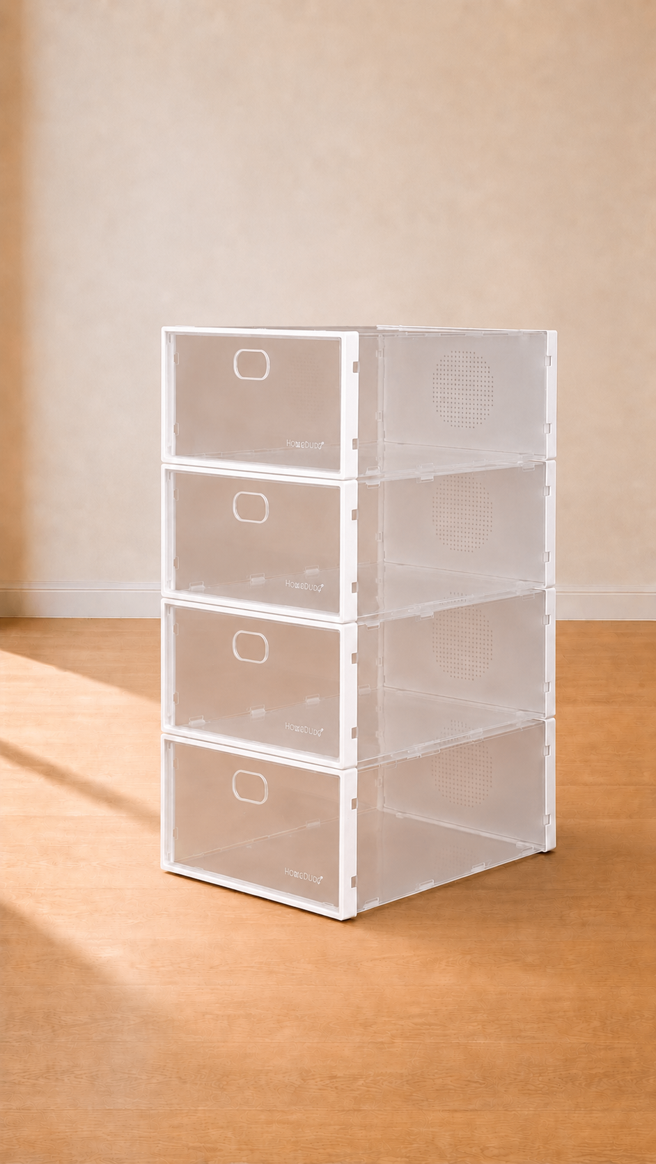 Moving Sale-4 Clear Stackable Shoe Boxes - photo 4
