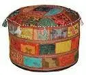 Brand New Fair Trade Indian Cotton Storage Ottoman Pouffe