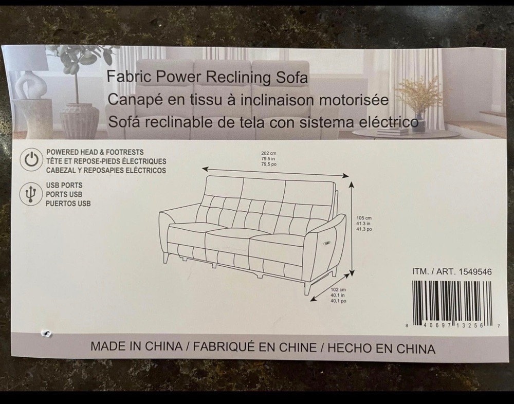 Costco Power Reclining Fabric Sofa, $650 - photo 4