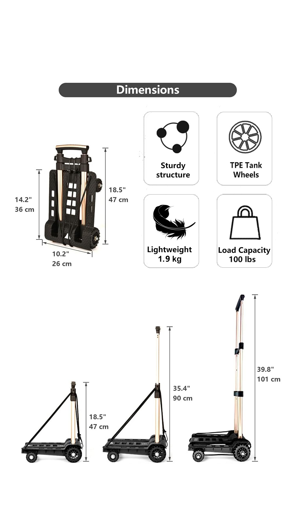 Moving Sale- Foldable 4-Wheel Hand Truck,Lightweight & Portable - photo 3