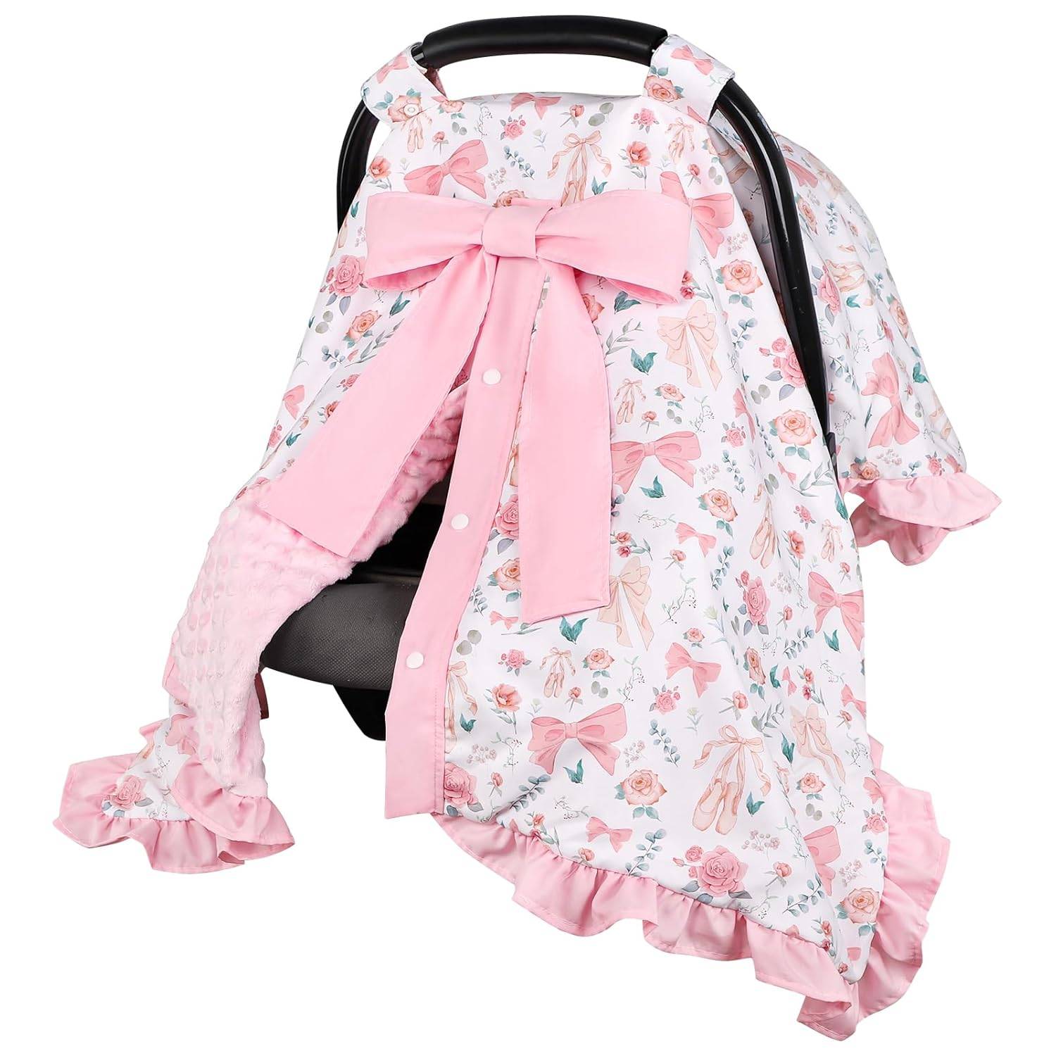 NEW~ Pink Baby Car Seat Cover & Nursing Cover