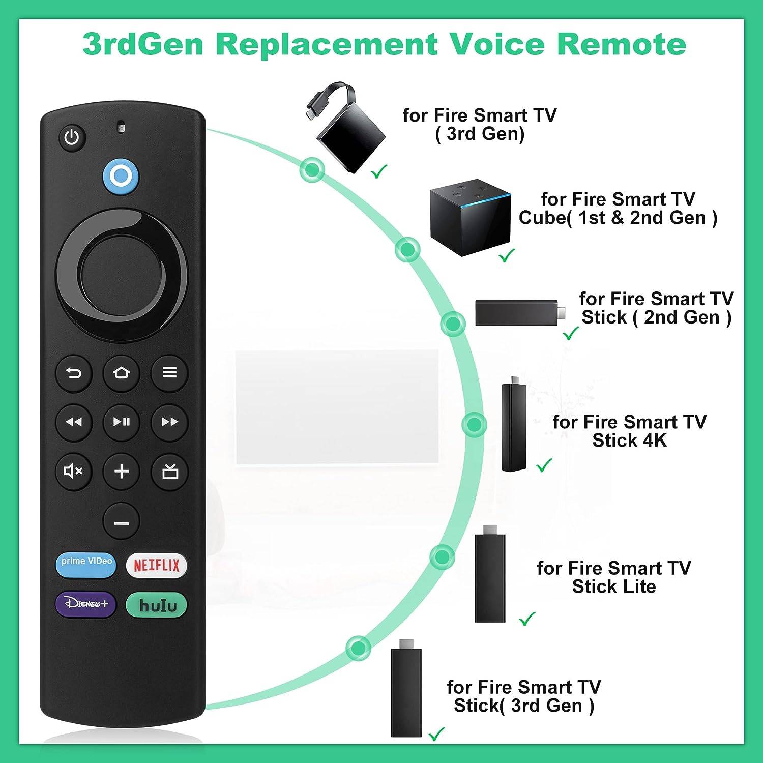 Fire TV Stick & Cube Replacement Voice Remote - photo 3