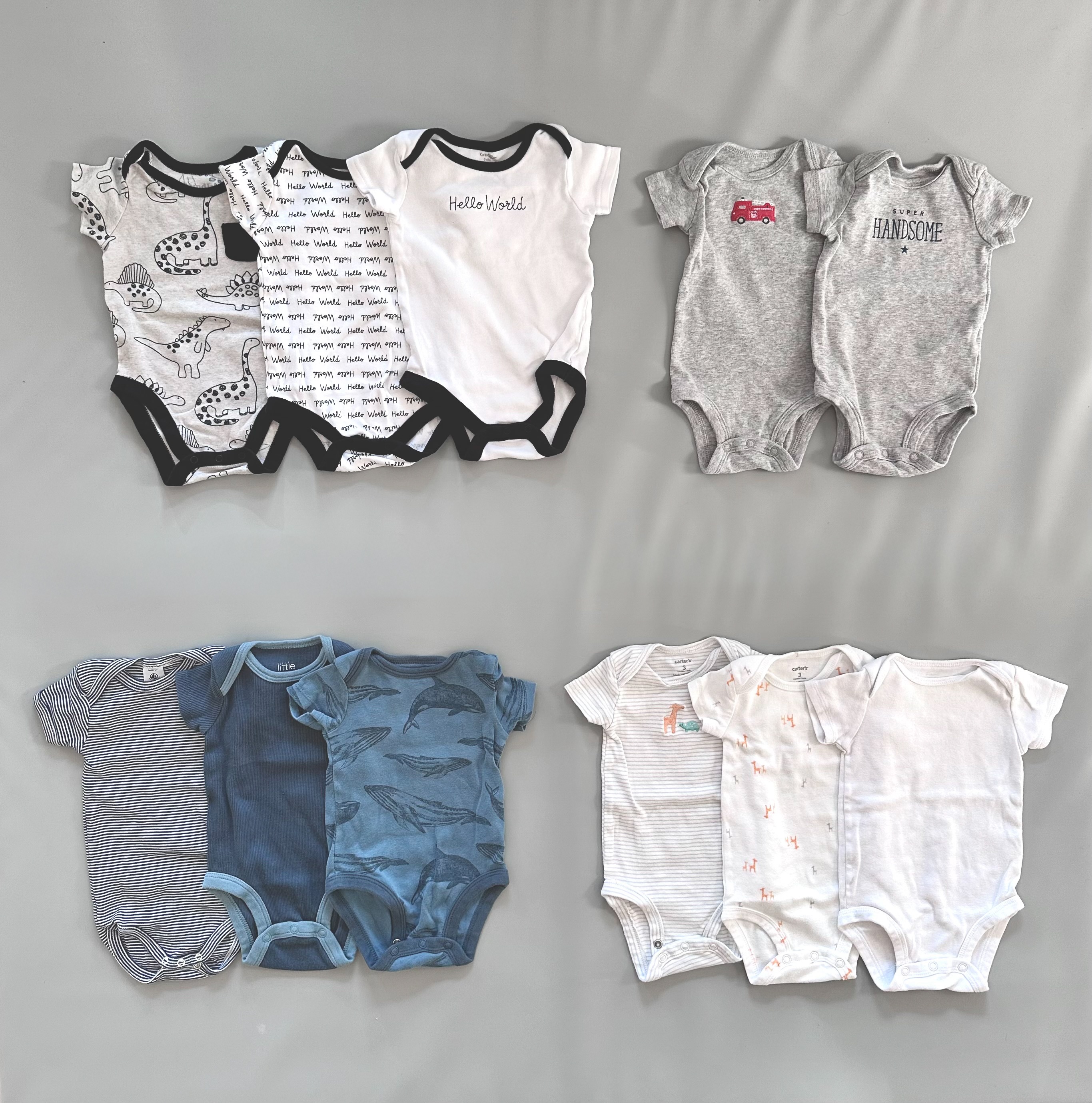 Baby Boy - Bodysuit Tees Bundle - 3-6 Months