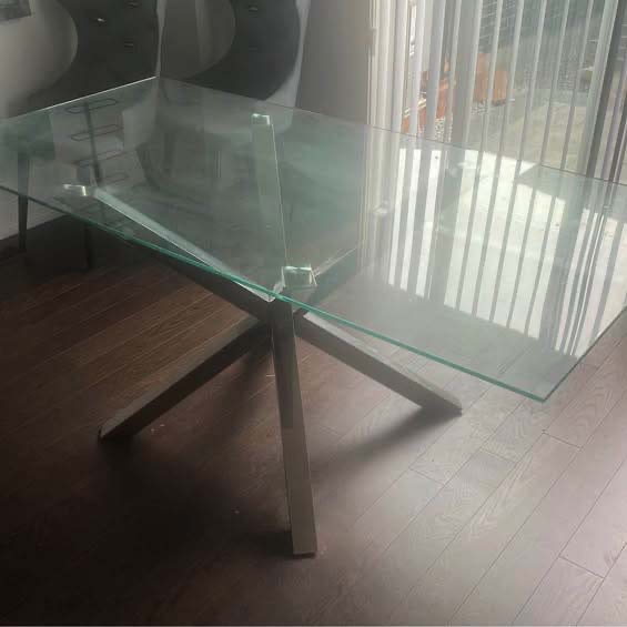 Elegant glass table