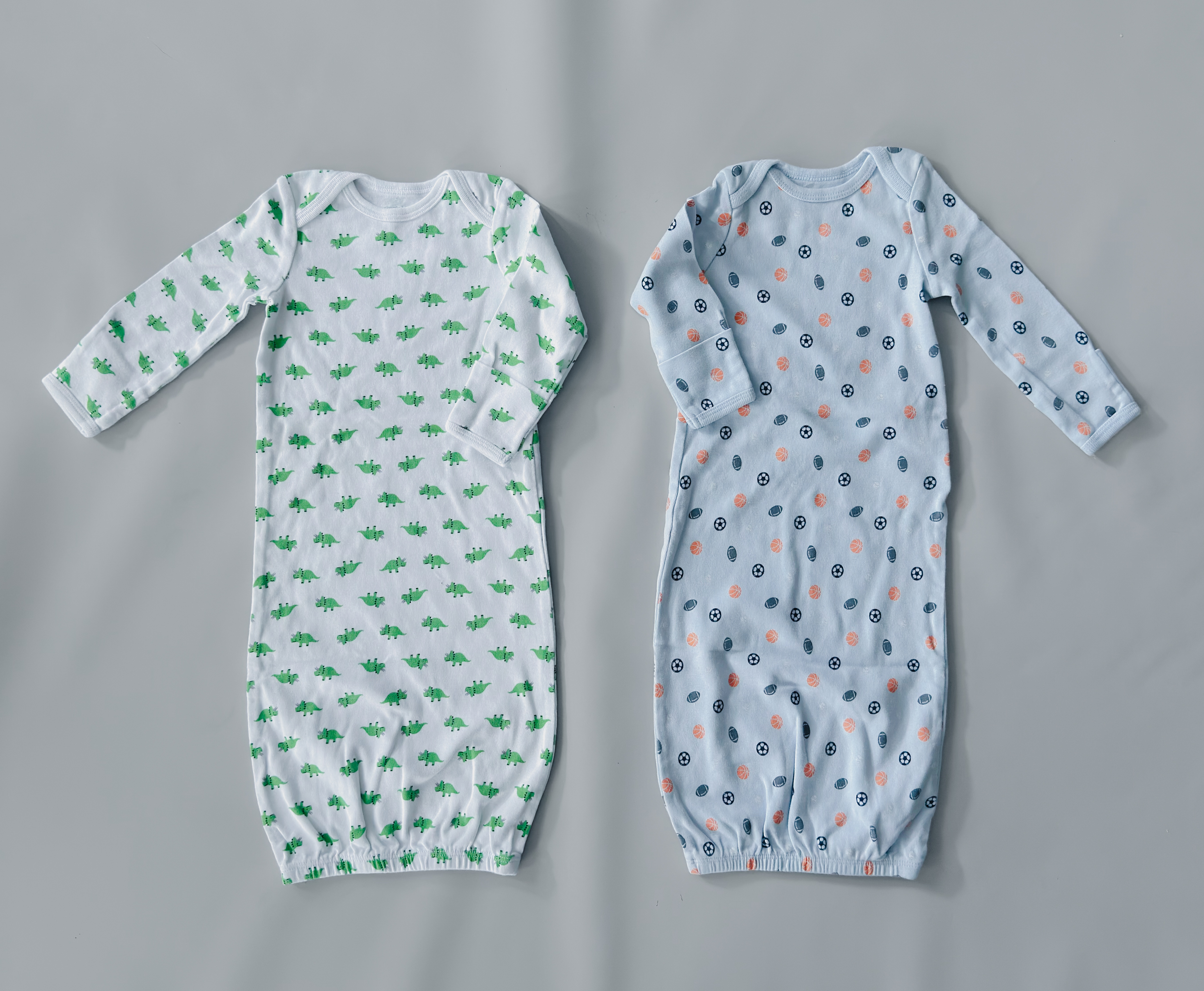 Baby Long Sleeve Sleeper Gowns Bundle - 0-3 Months