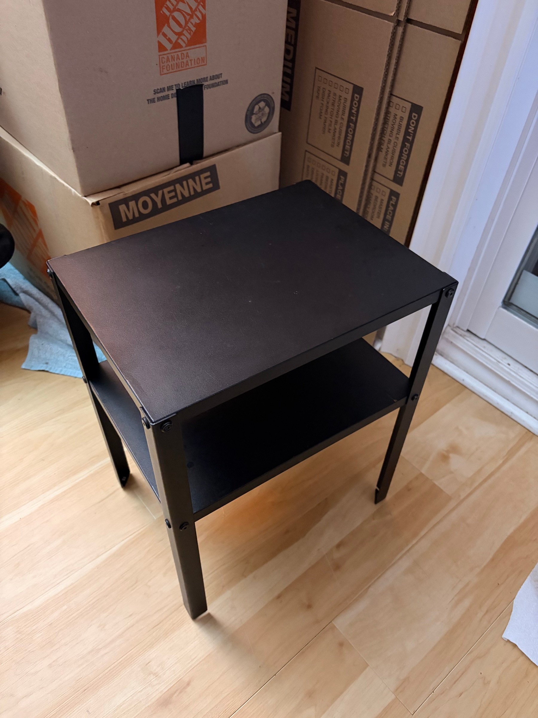 IKEA KNARREVIK Black Metal Side Table
