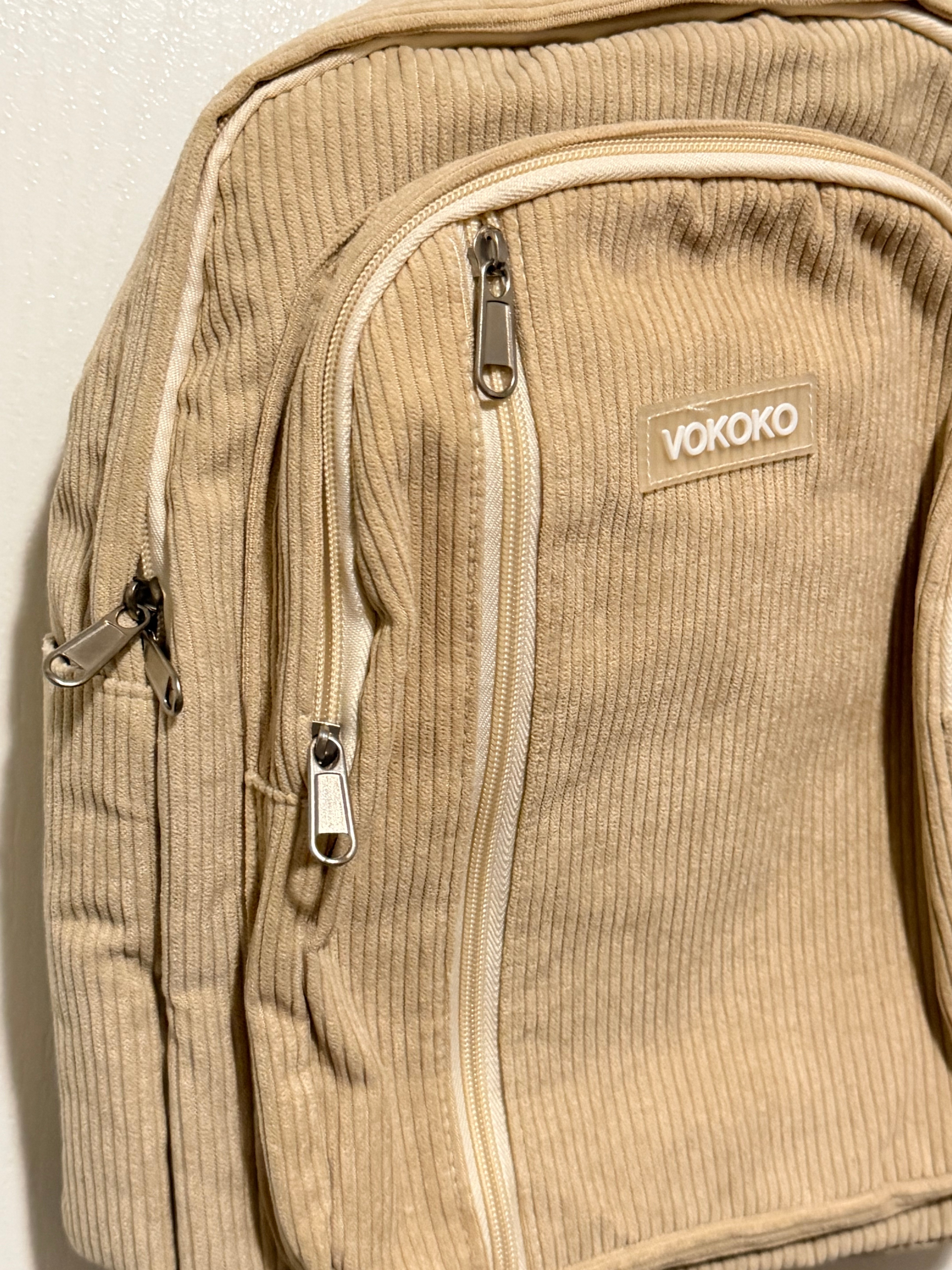 Corduroy Backpack – Beige - photo 3
