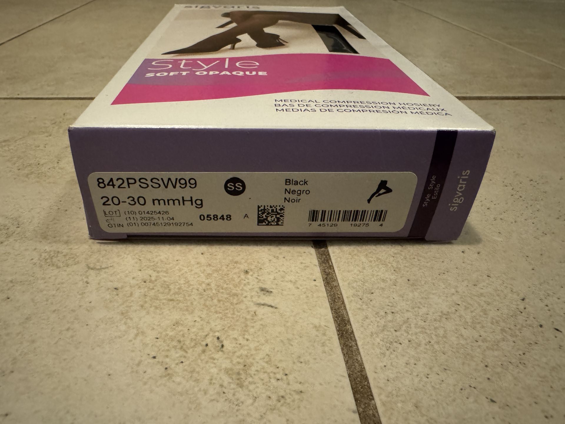 BNIB Black Sigvaris Soft Opaque Medical Compression Hosiery - photo 2