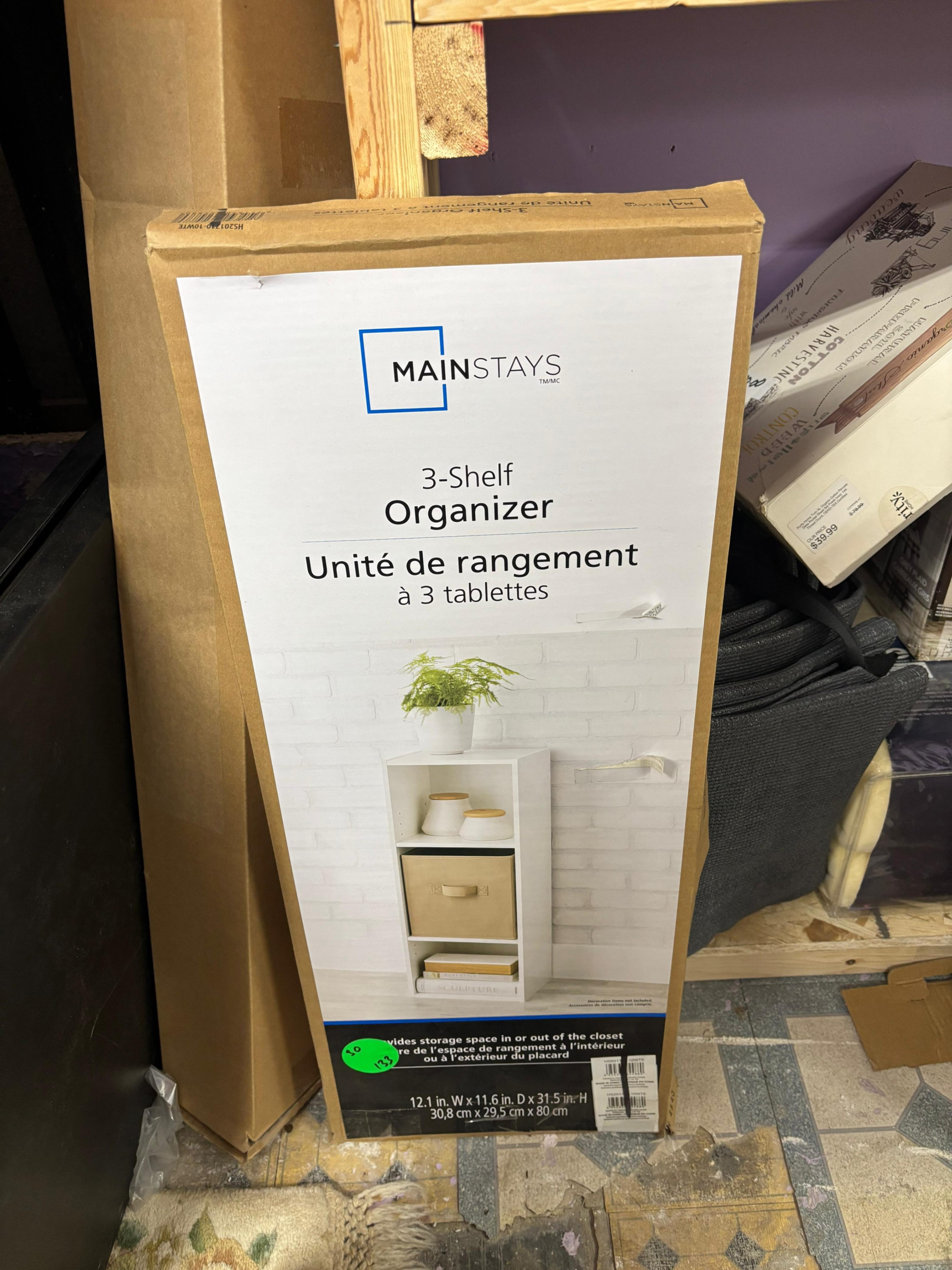 Mainstays 3-Shelf Organizer - White - New in Box - $30