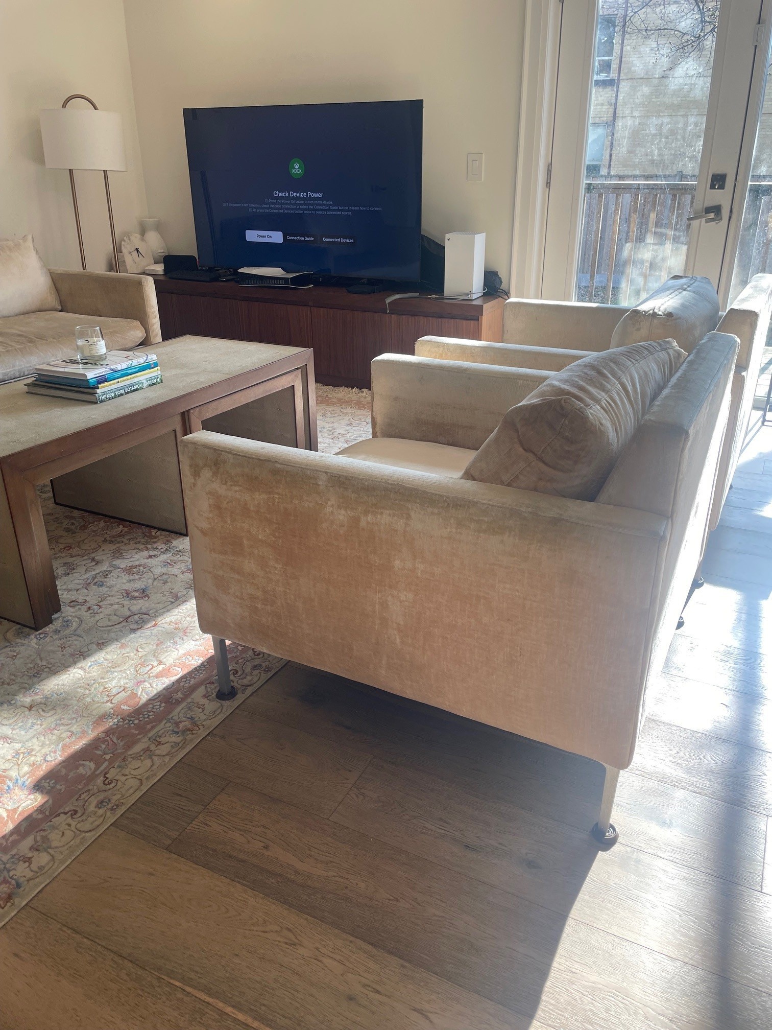 Designer Cream Velvet Armchairs – ABC Carpet & Home, NYC - photo 3