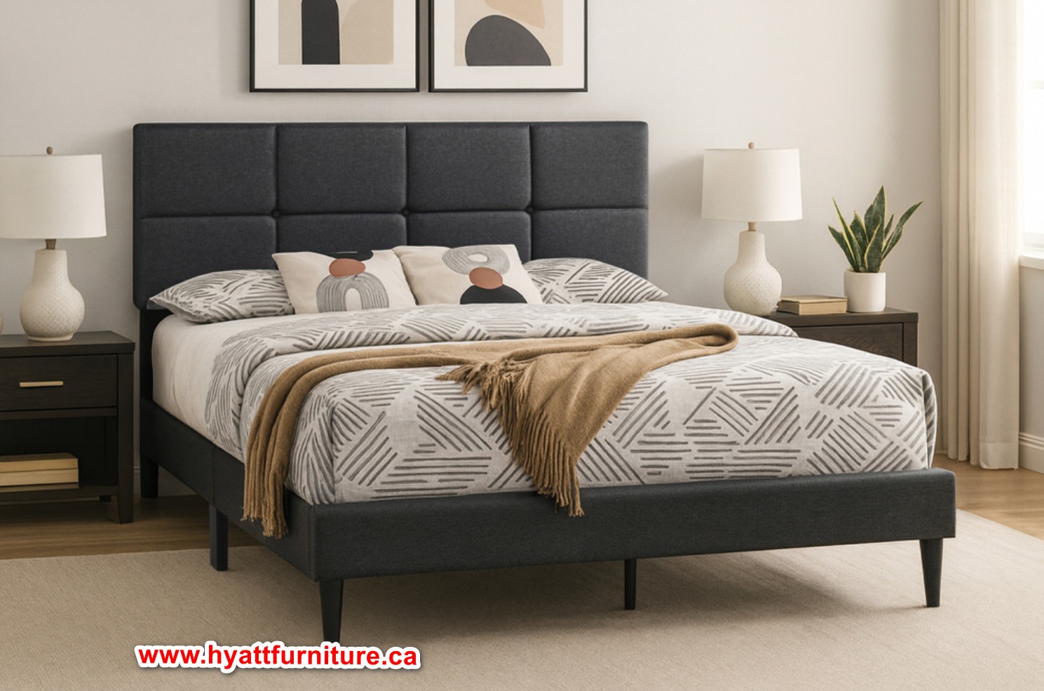 Brand new Queen Fabric Platform Bed only $198
