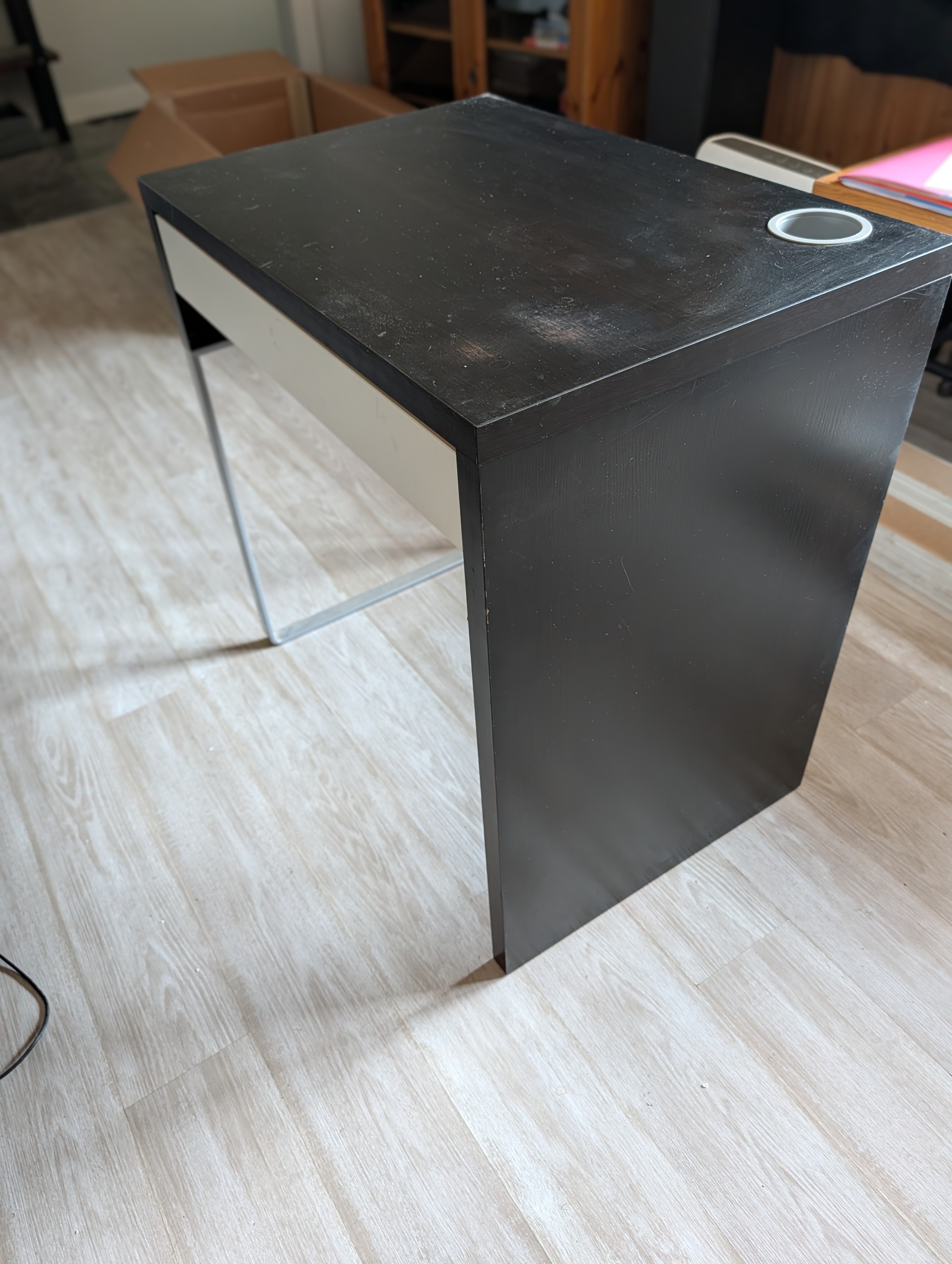 IKEA Black desk with white drawer