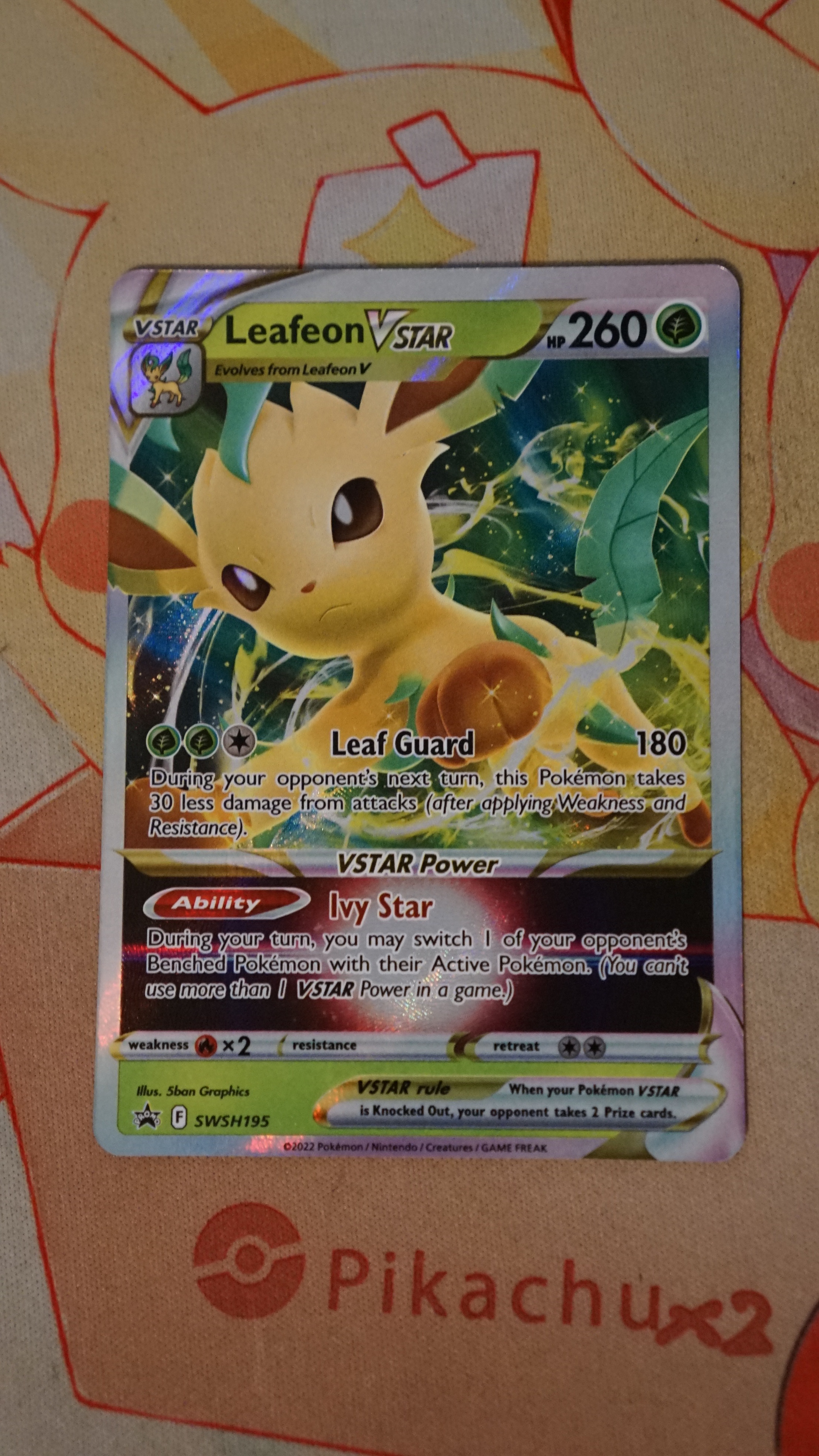 Pokemon Leafeon VSTAR SWSH195 SWSH Black Star Promo NM - photo 3