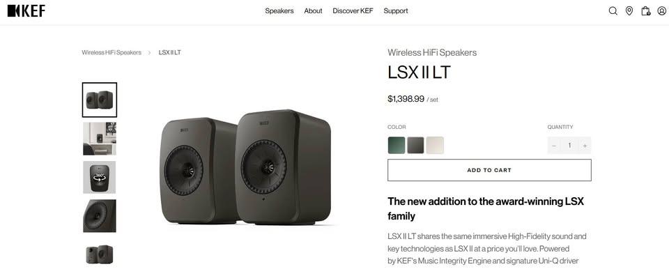 KEF LSX II LT Wireless HiFi Speakers - Graphite Grey - Like New - photo 4