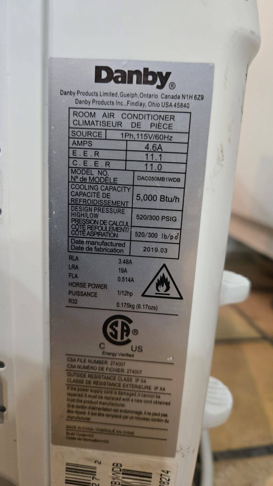 Danby - 5,000 BTU window air conditioner - photo 4