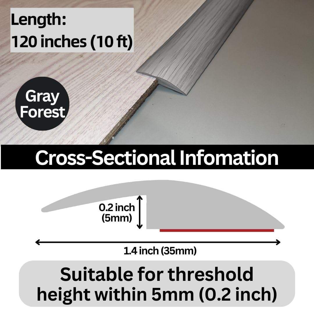 Maxiroc 120" Floor Transition Strip – Gray
