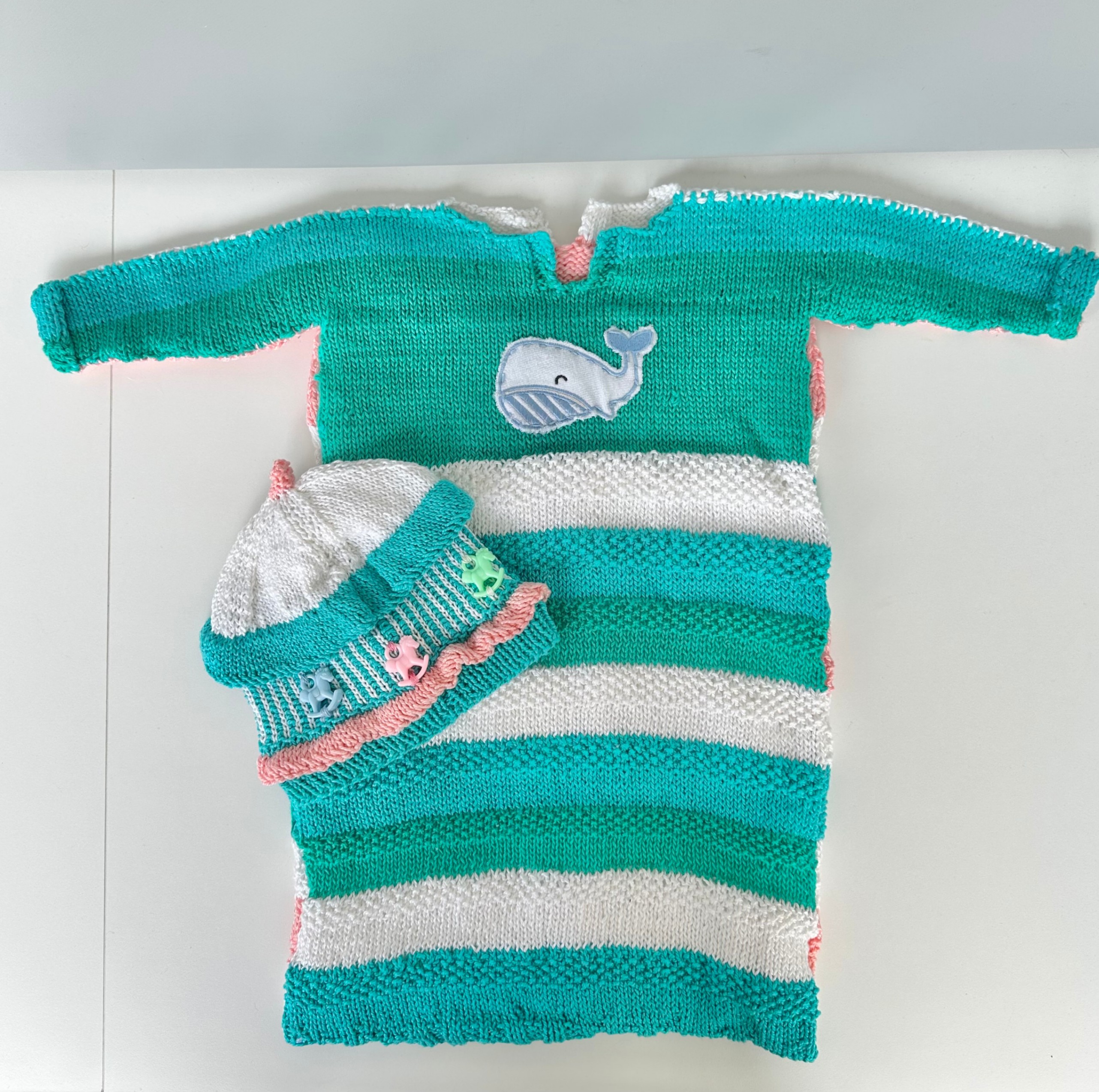Hand Knit Baby Sleep Sack and Hat - photo 2