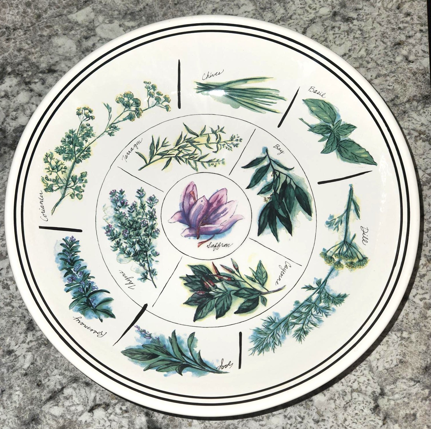 Vintage Williams-Sonoma LG Serving Bowl - Herb Motif