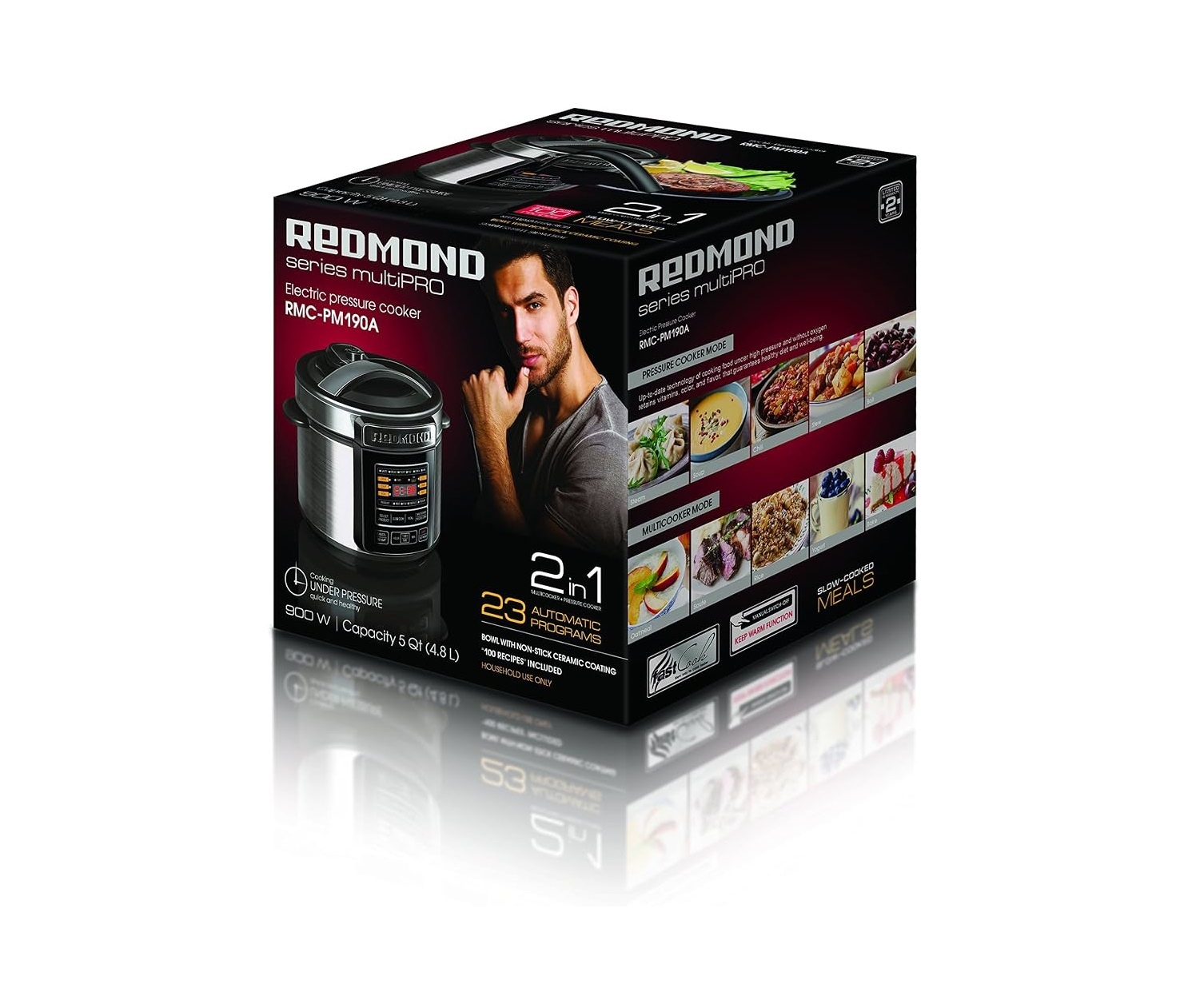 Redmond 5QT 2 in 1 Pressure & Multi Cooker 23 Automatic Programs
