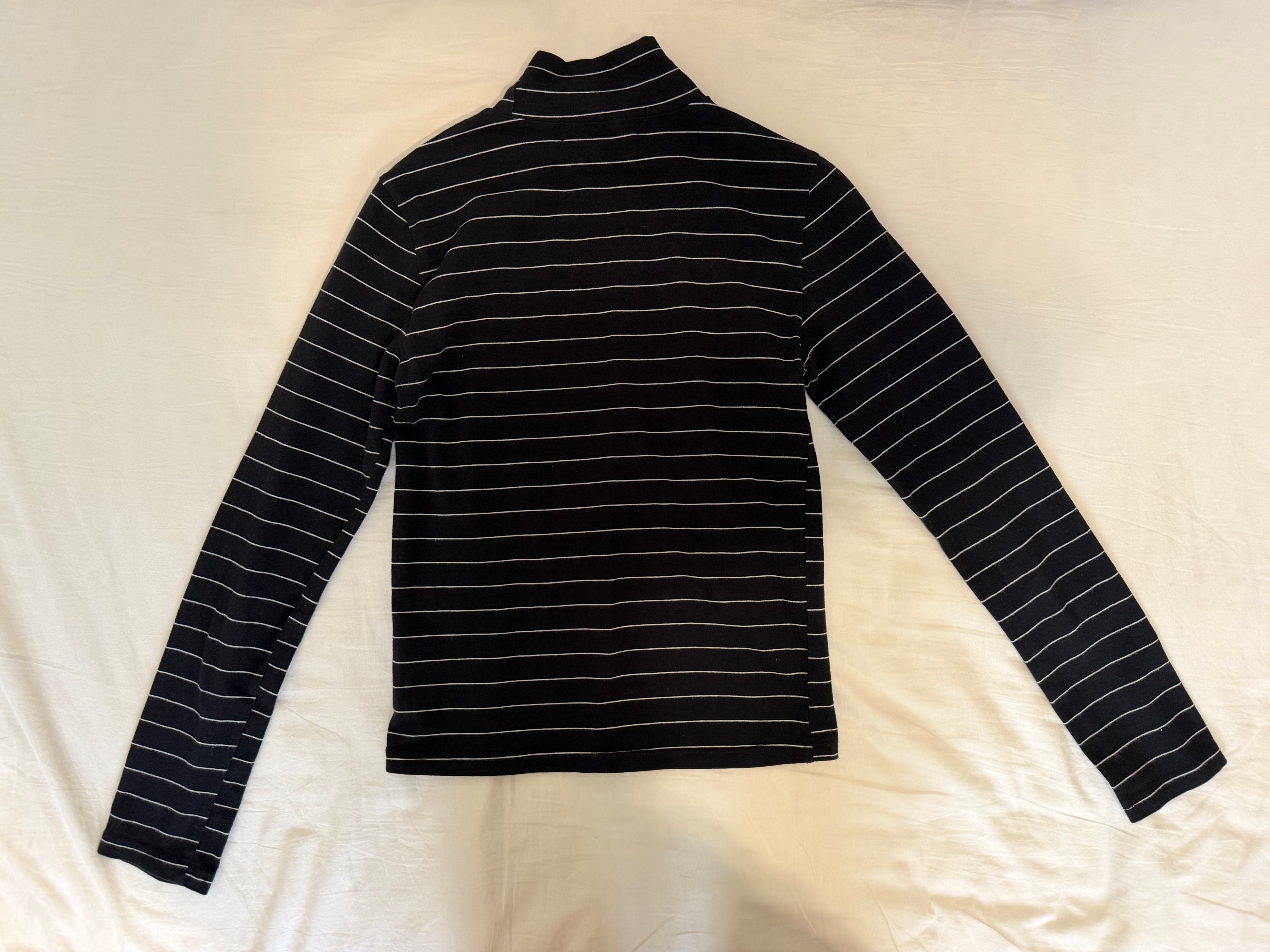 Women’s Black Striped Turtleneck Long Sleeve Top - photo 3