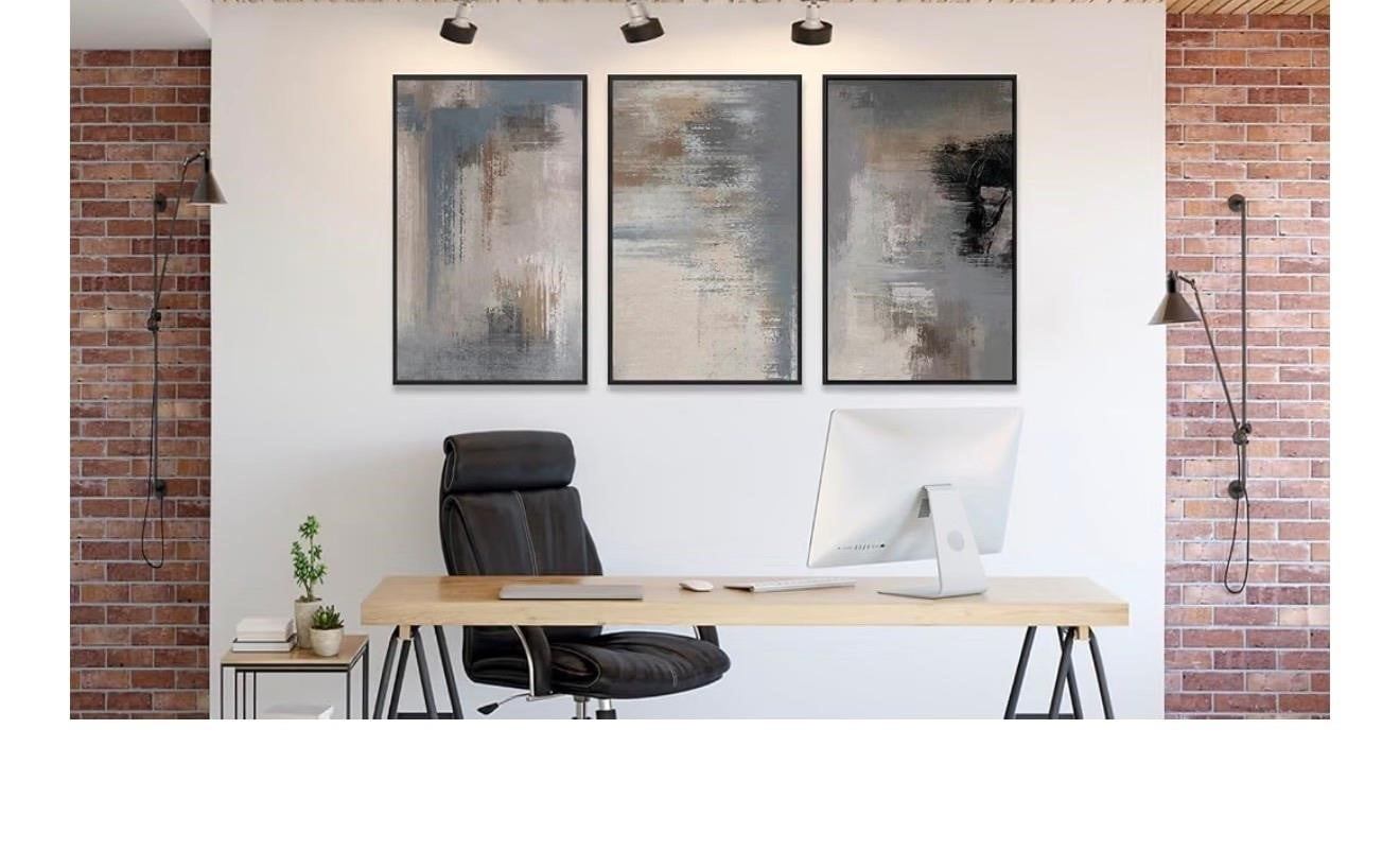 Set of 3 Abstract Framed Wall Art - photo 2