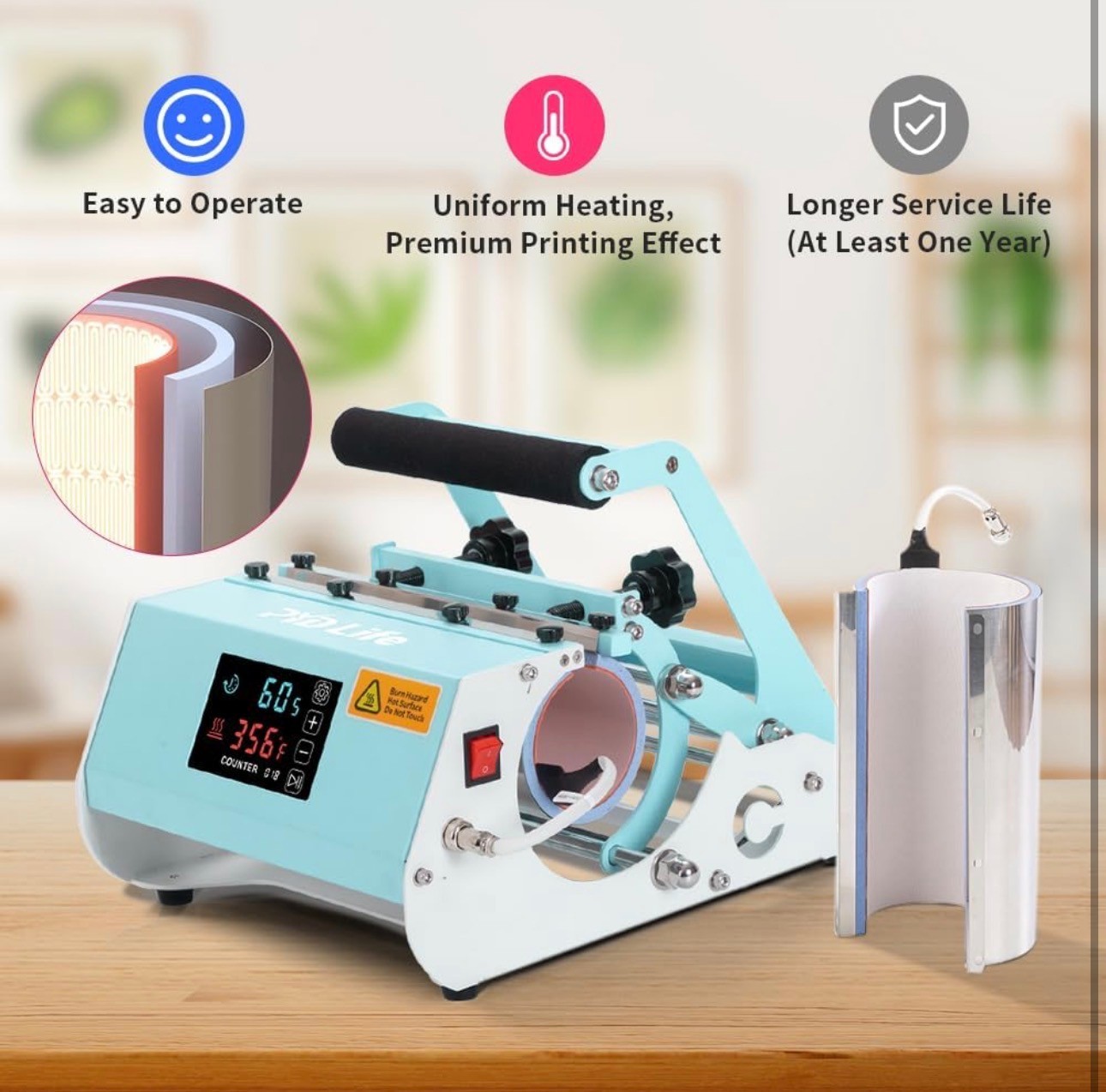 2 in 1 40 OZ Tumbler Heat Press Machine 110V Touch Screen Handle - photo 3