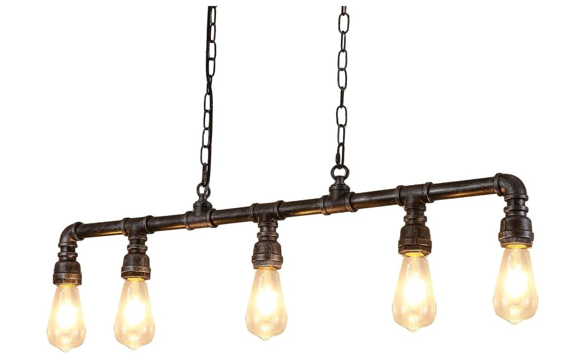 BRAND NEW 5-Light Industrial Water Pipe Chandelier - Damaged Box