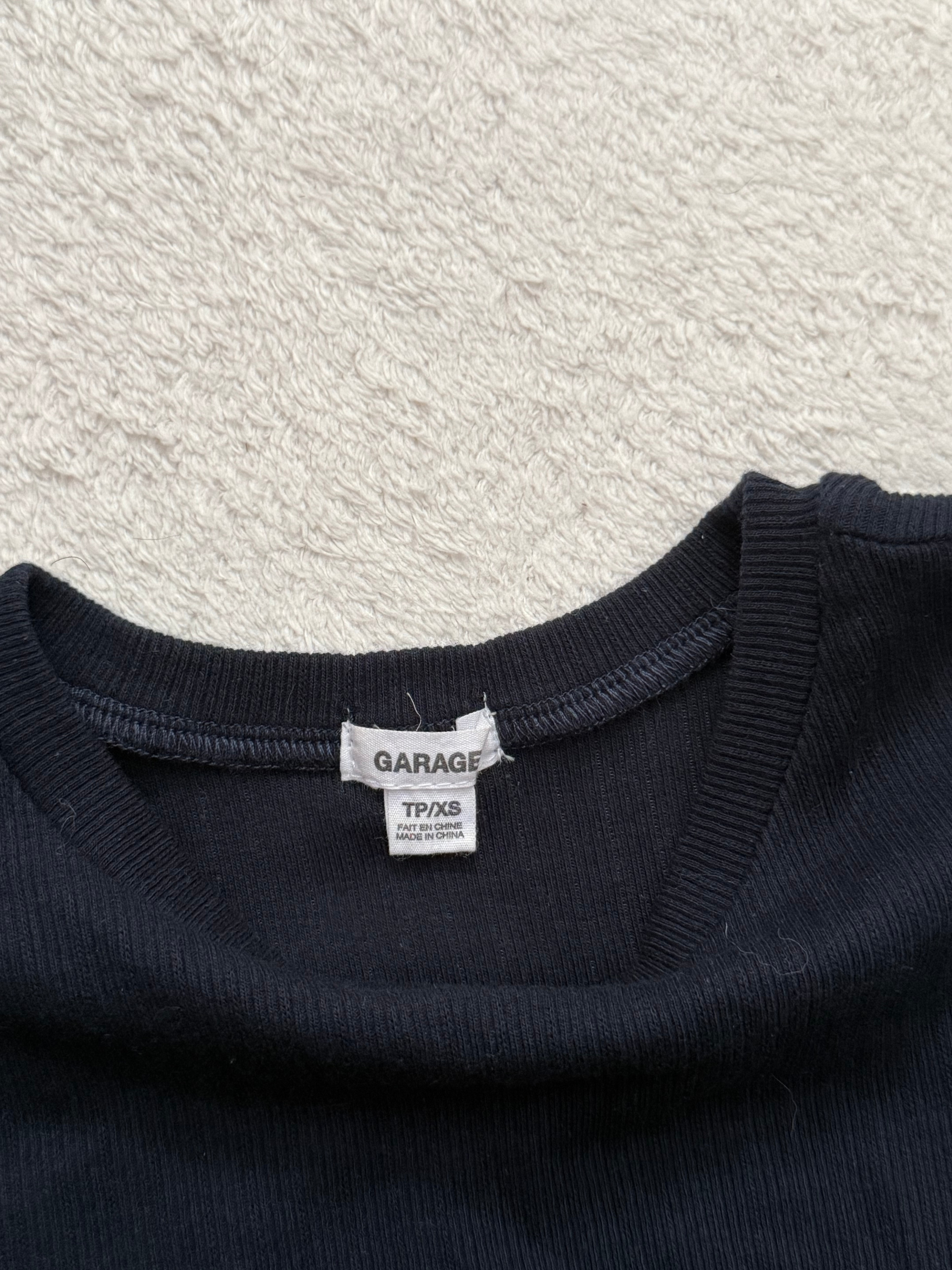 Garage Ribbed Crop Top - Navy - photo 2