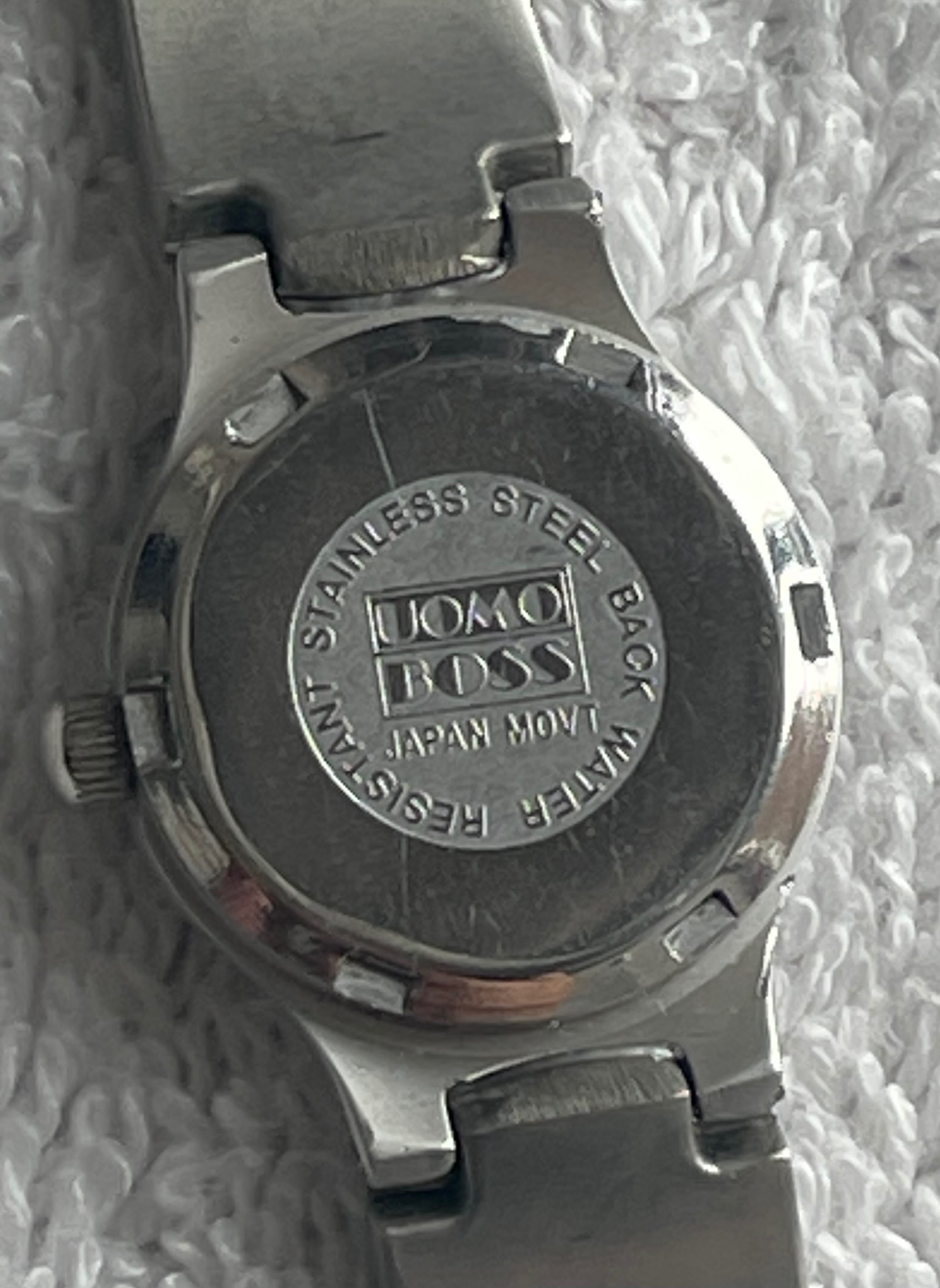 Vintage Uomo Boss Silver Link Bracelet Watch (Needs Battery) - photo 4