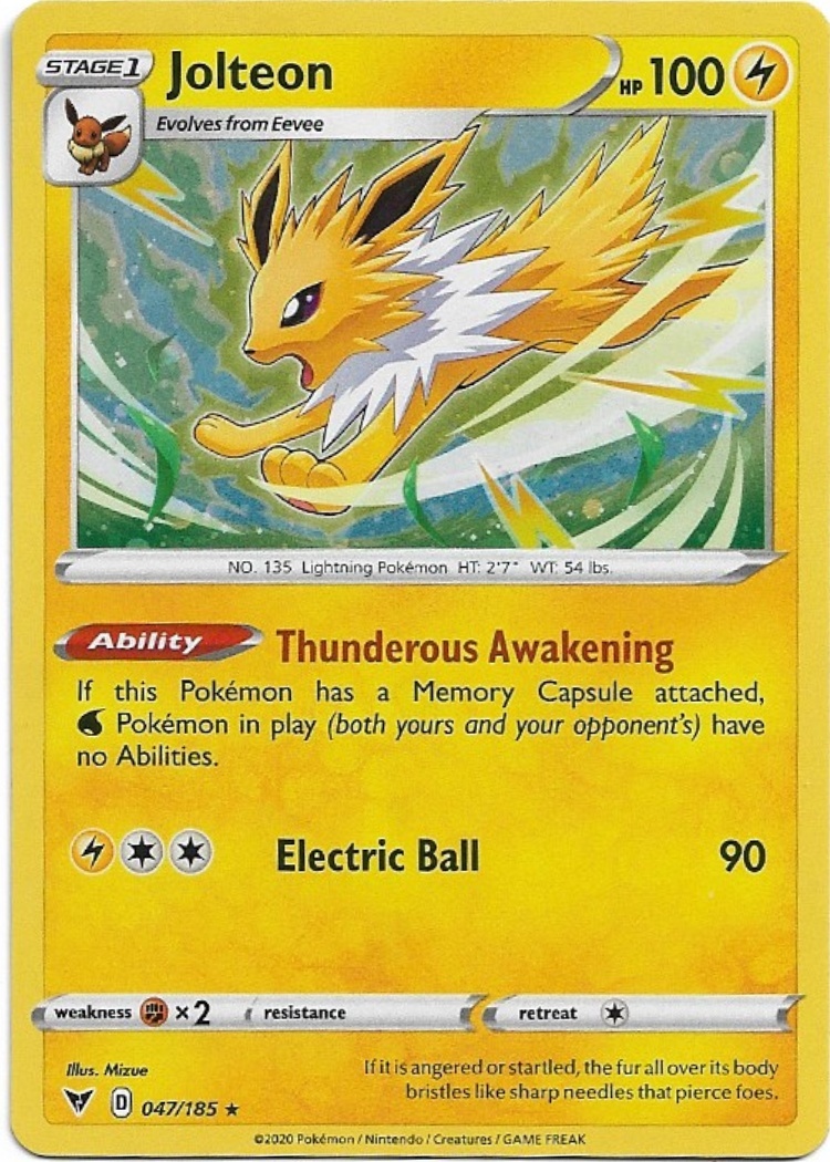 Pokemon Jolteon 047/185 Vivid Voltage NM