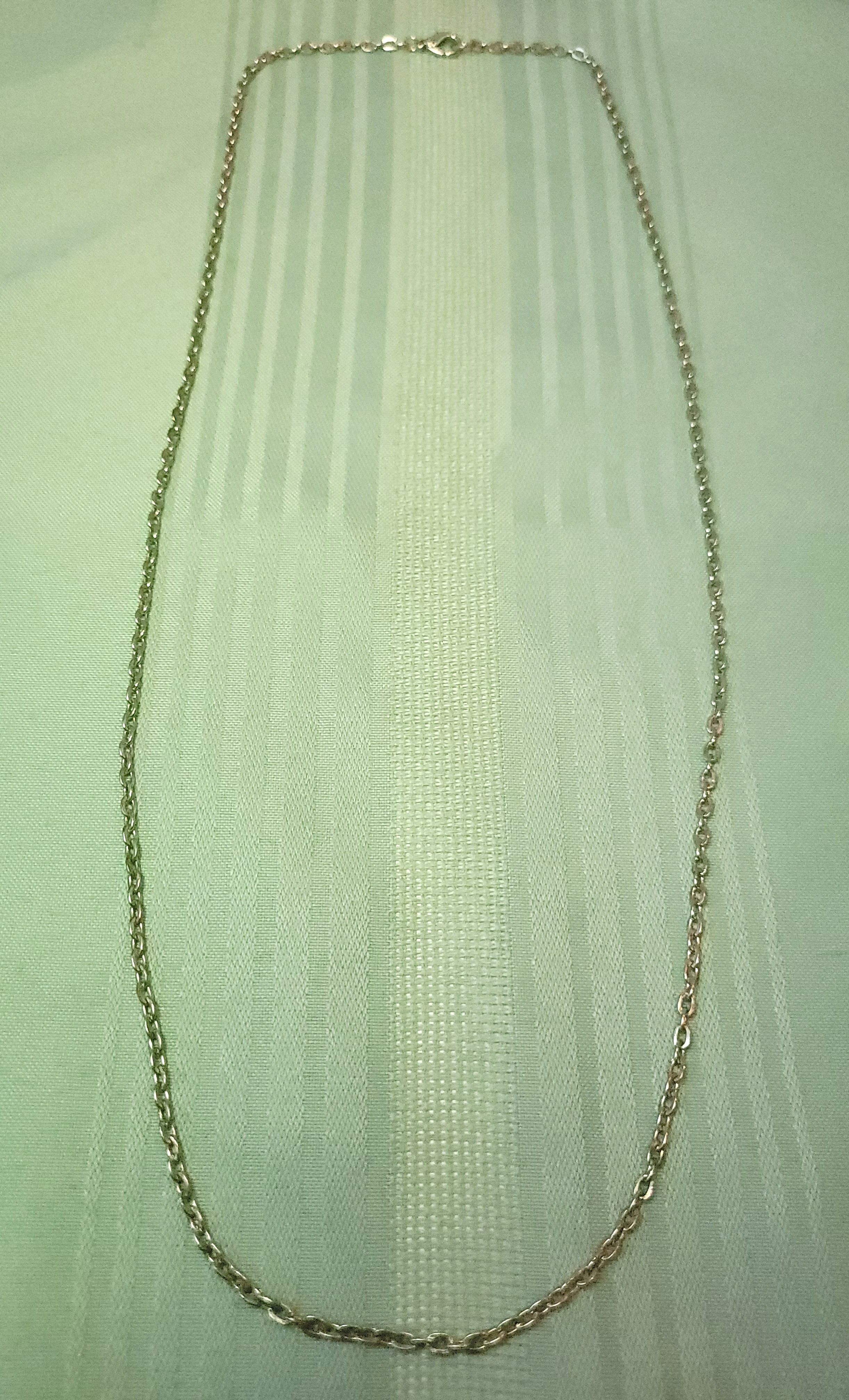 Long Silver Tone Cable Chain Necklace 29.5" | 5mm Flat Link Unis - photo 5