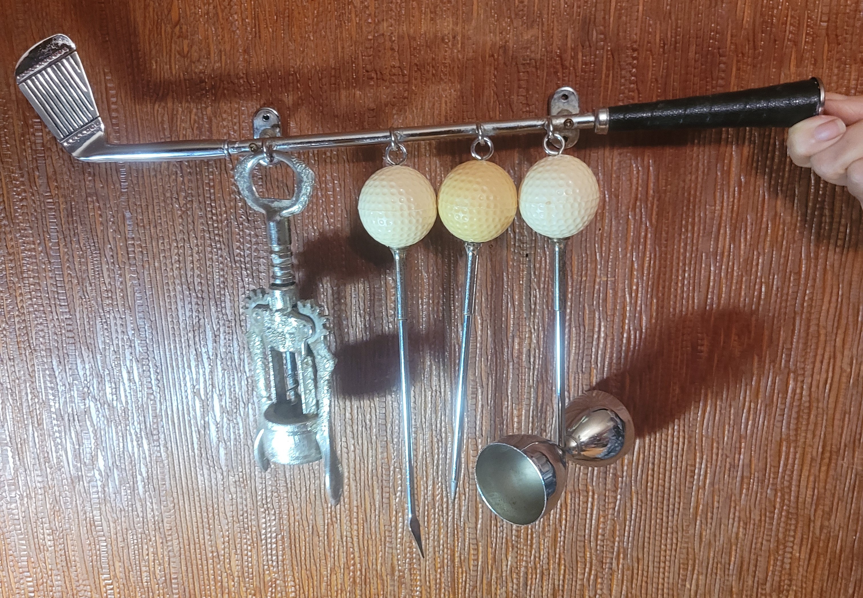 1960s Golf Bar Tool Set Wall Mounted Golf Club Rack - photo 5