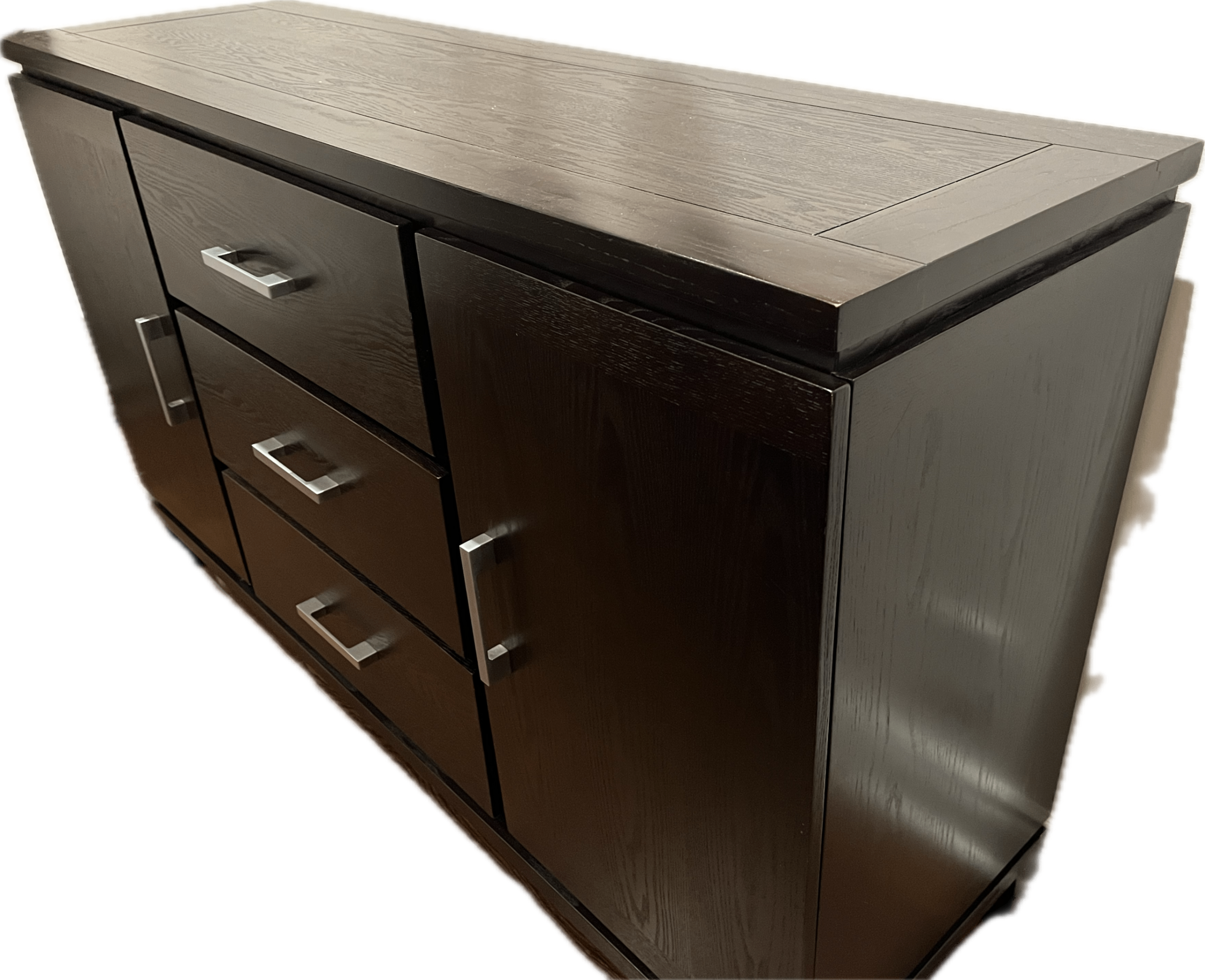 Dark Wood Sideboard with 3 Drawers and 2 Doors