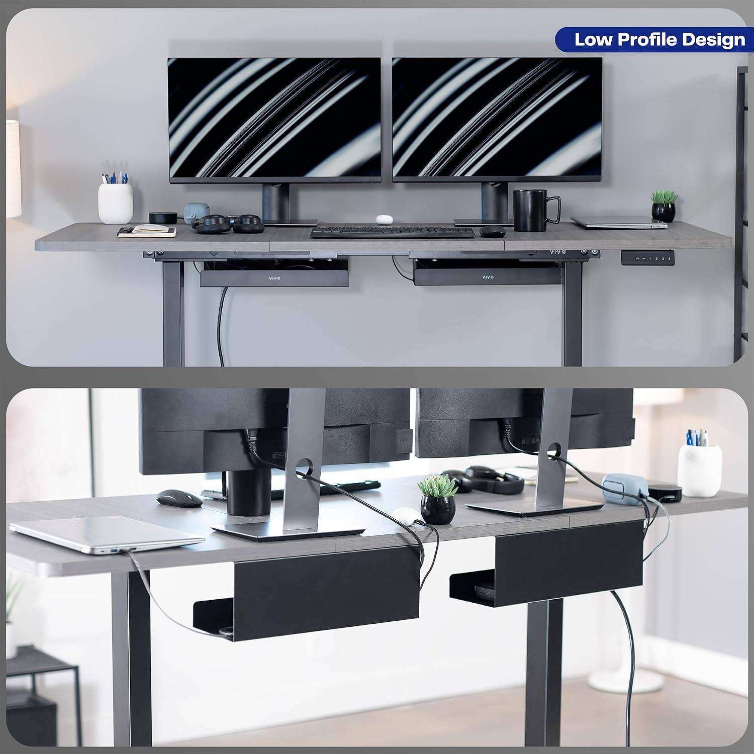 New VIVO 2 Pack Black 17 inch Extra Deep Cable Management Trays - photo 5