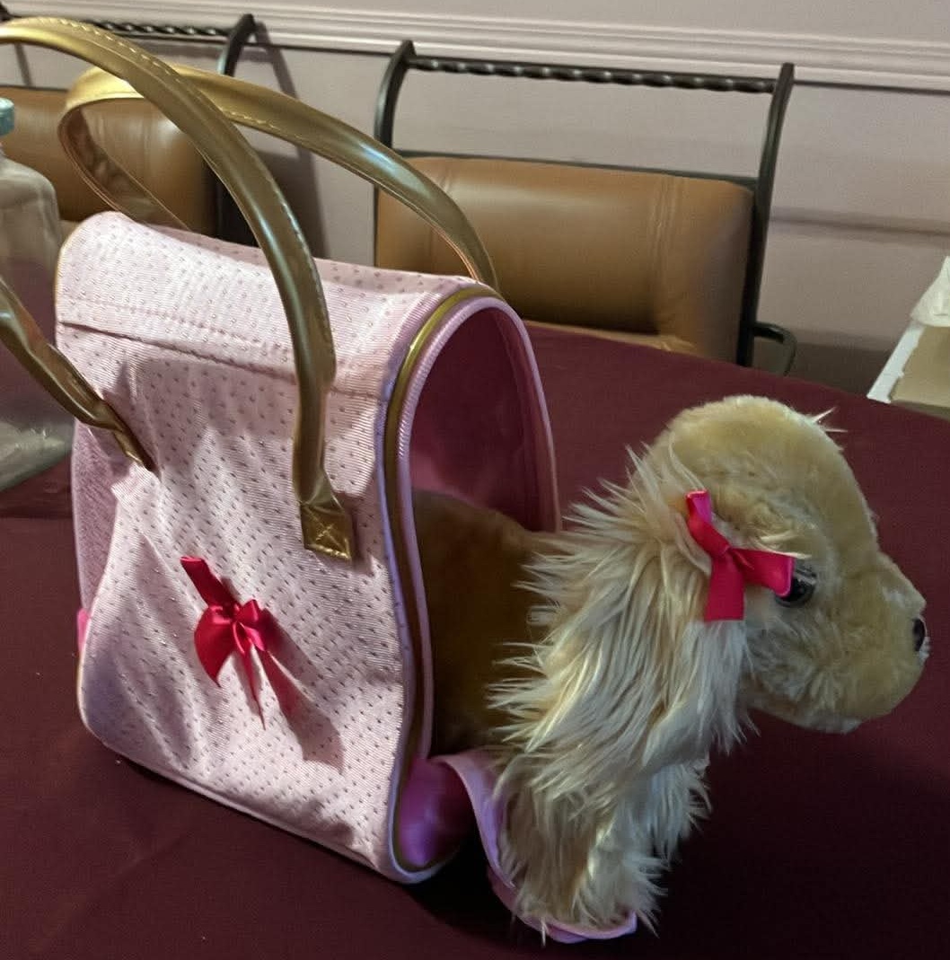 Pucci Pups Cocker Spaniel Plush Pink Dot Glam Hand Bag (New NT) - photo 3