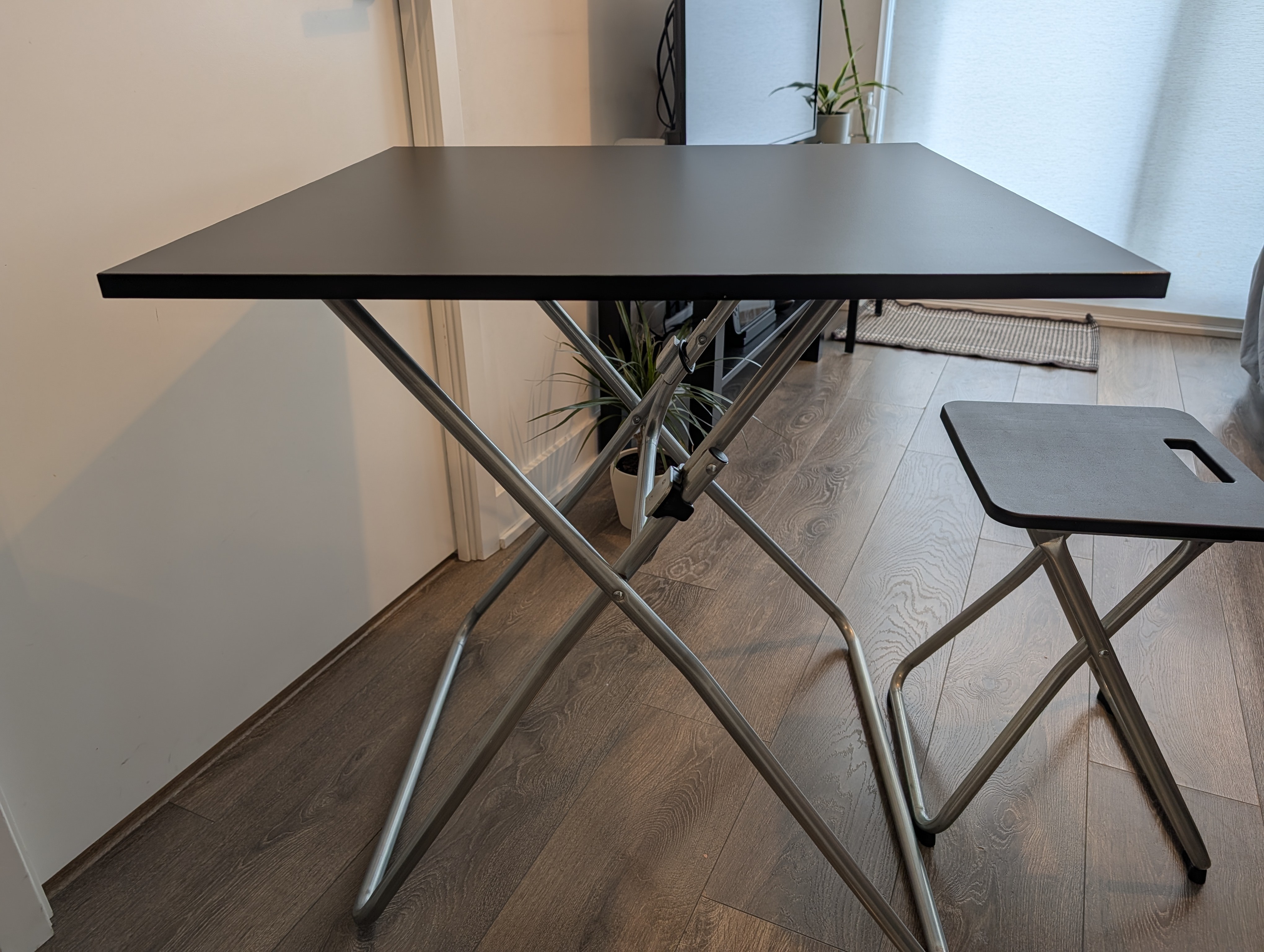 Folding Table + Folding Stool (Black & Silver Frame) - photo 2