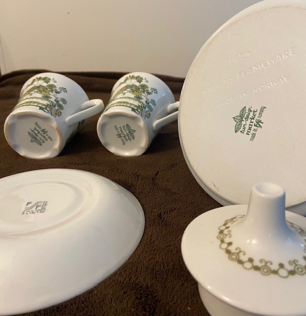 : Vintage Figgjo Flint Norway "Market" Tea Set (Turi-Design) - photo 2