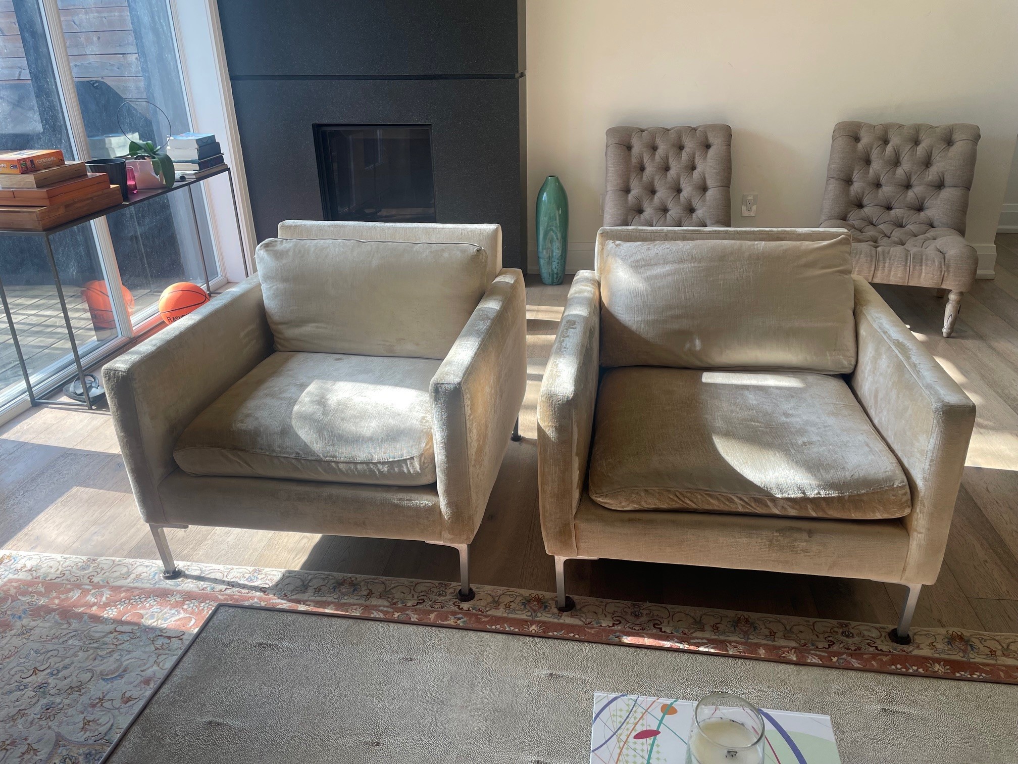 Designer Cream Velvet Armchairs – ABC Carpet & Home, NYC