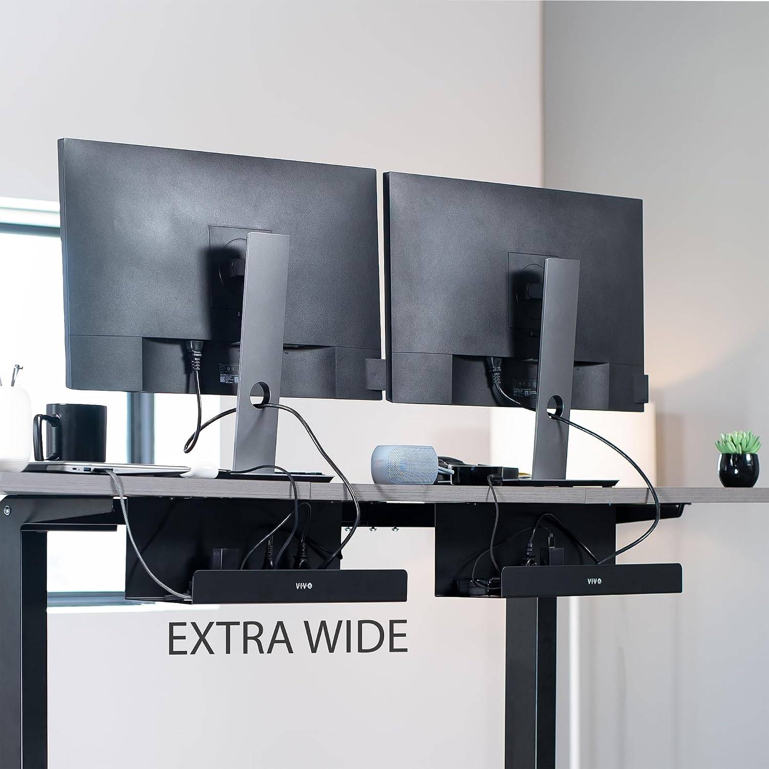 New VIVO 2 Pack Black 17 inch Extra Deep Cable Management Trays - photo 2