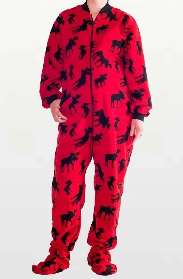 Lazy One Moose Onesie with Trap Door and Non-Slip Feet - photo 5
