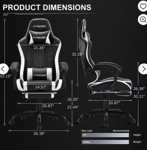 Ergonomic Gaming Chair with Adjustable - photo 2
